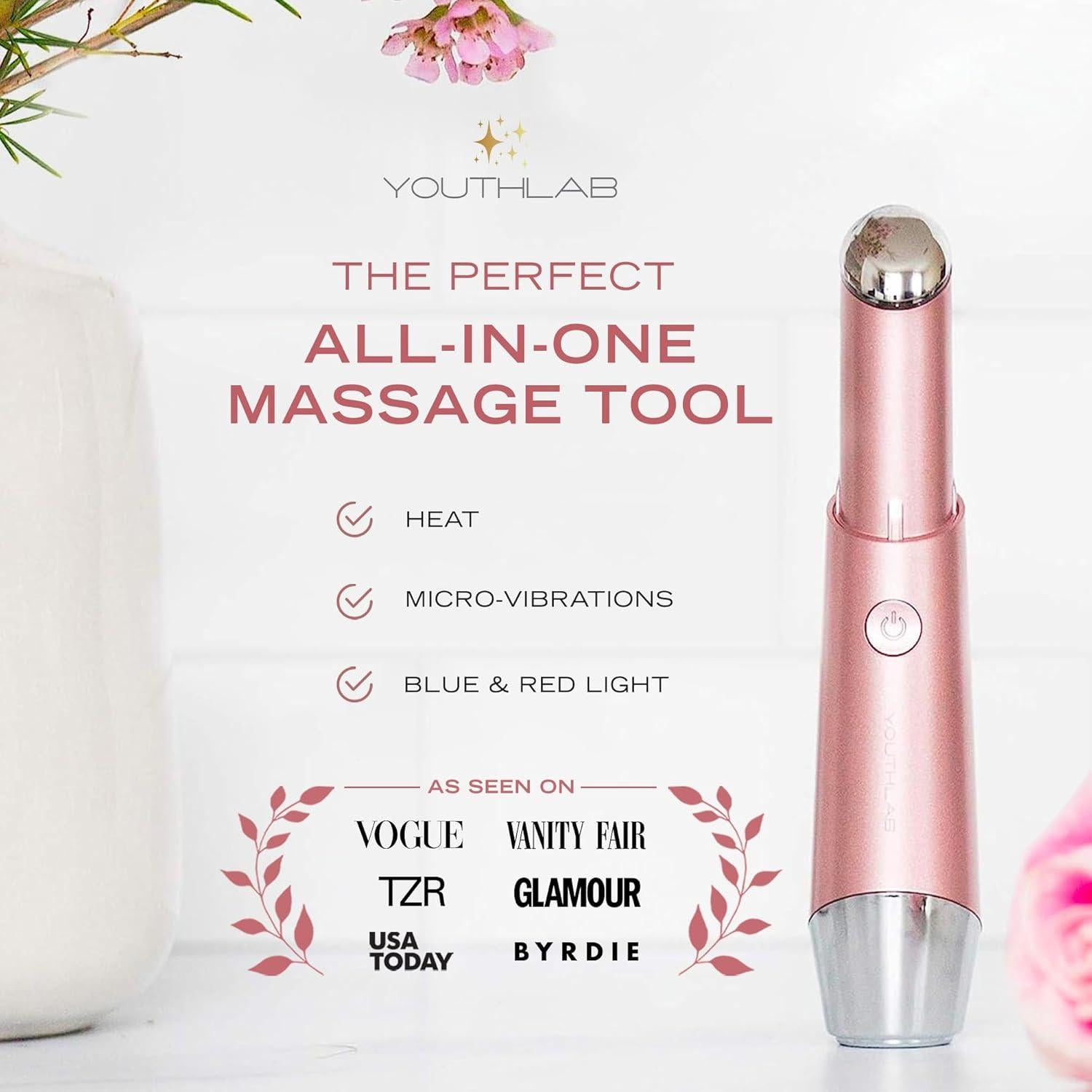 Varita de Ojos y Cara YOUTHLUX Oro Rosa - Calor y Vibración
