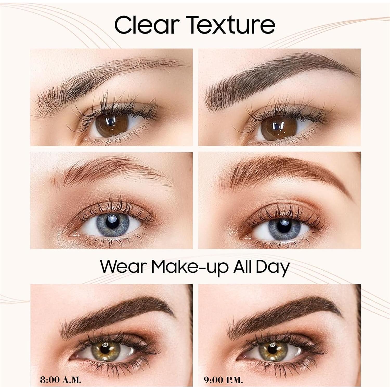 Lápiz de Cejas Microblade OETUIOW Marrón Oscuro 4 Puntas