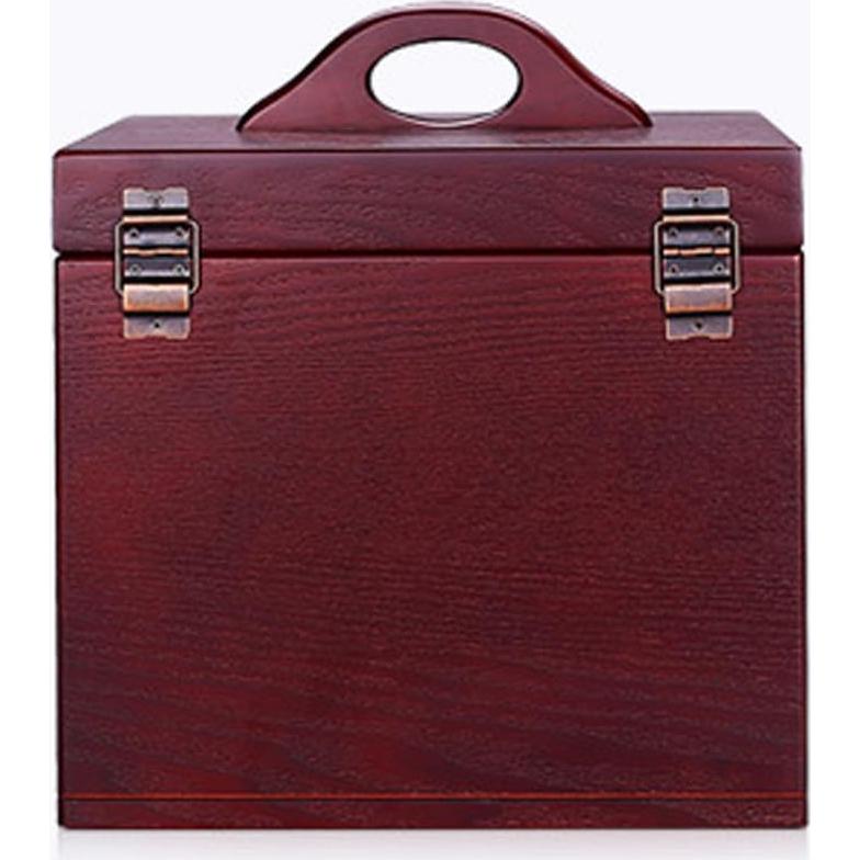 Wooden Makeup Storage Organizer with Mirror for Countertop, Cosmetic Makeup Storage Box, Vanity Display Case for Skincare Perfume Beauty, Multi-Function Cosmetic Storage Box