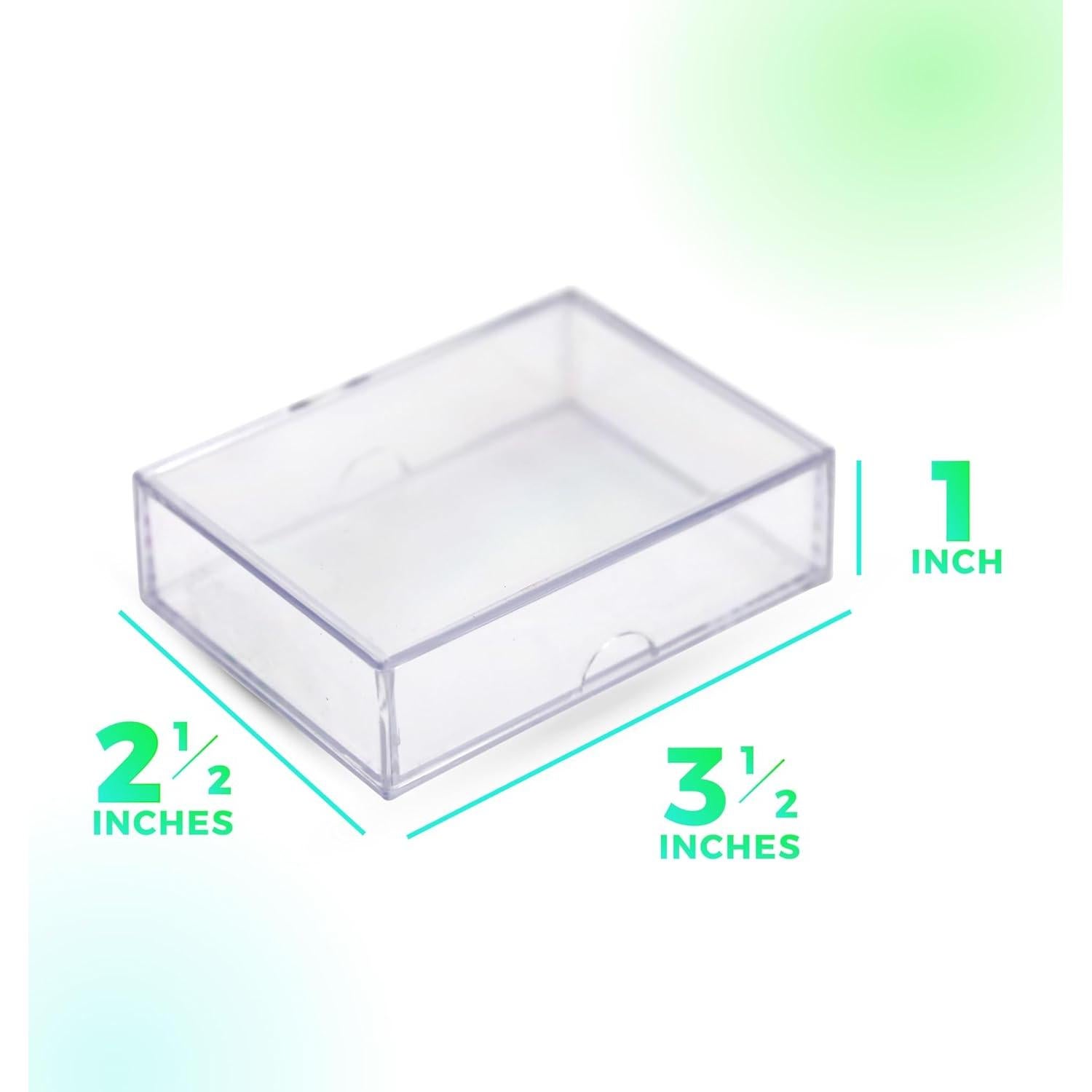 Paquete de 10 cajas de almacenamiento de tarjetas acrílicas 8.9x6.4x2.5cm