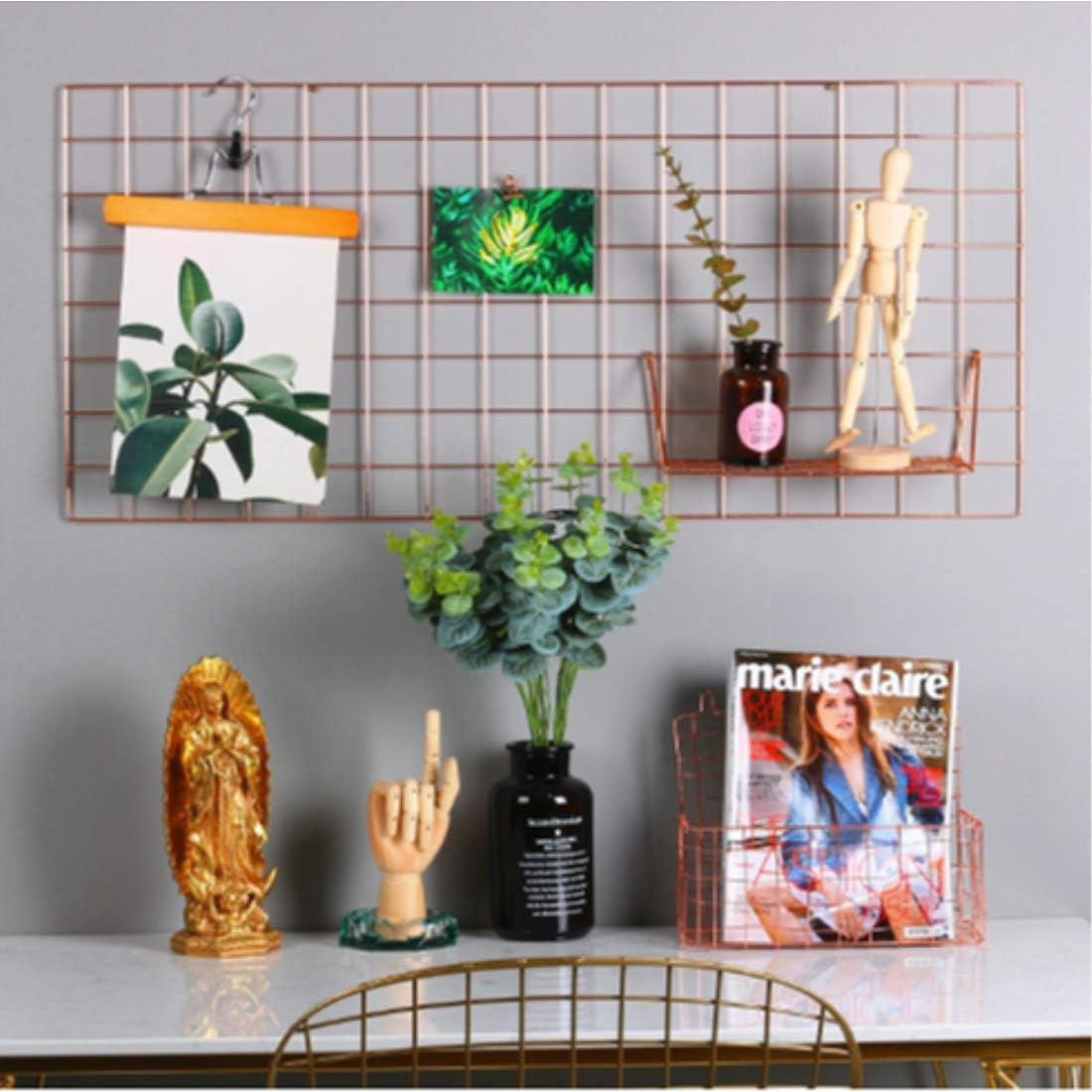 Panel de Rejilla de Metal Rosa Dorado 45x95 cm Organizador