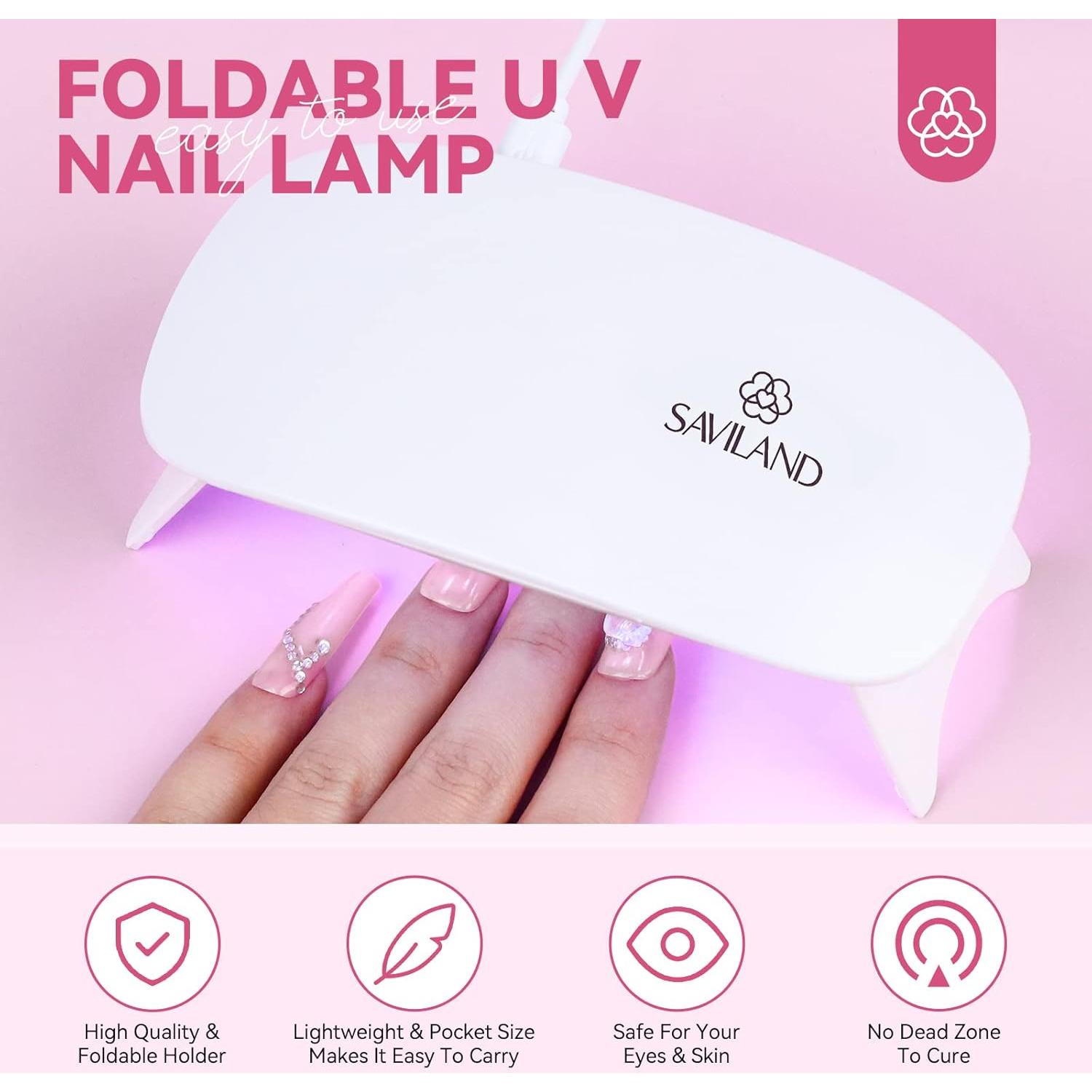 Kit de Uñas Acrílicas SAVILAND 92 Piezas para Principiantes