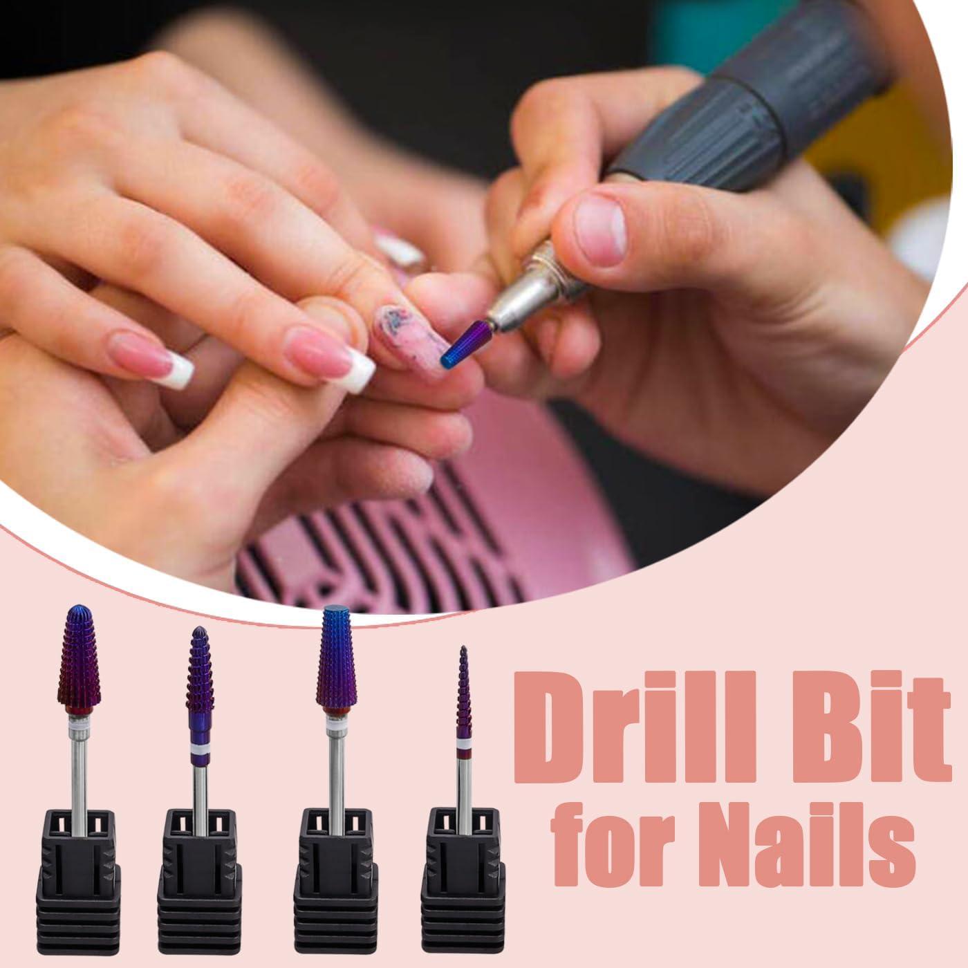 4 Pcs Brocas de Lima de Uñas Bestgle 5 en 1 Profesional