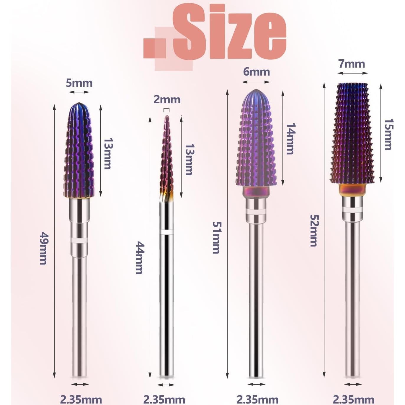 4 Pcs Brocas de Lima de Uñas Bestgle 5 en 1 Profesional