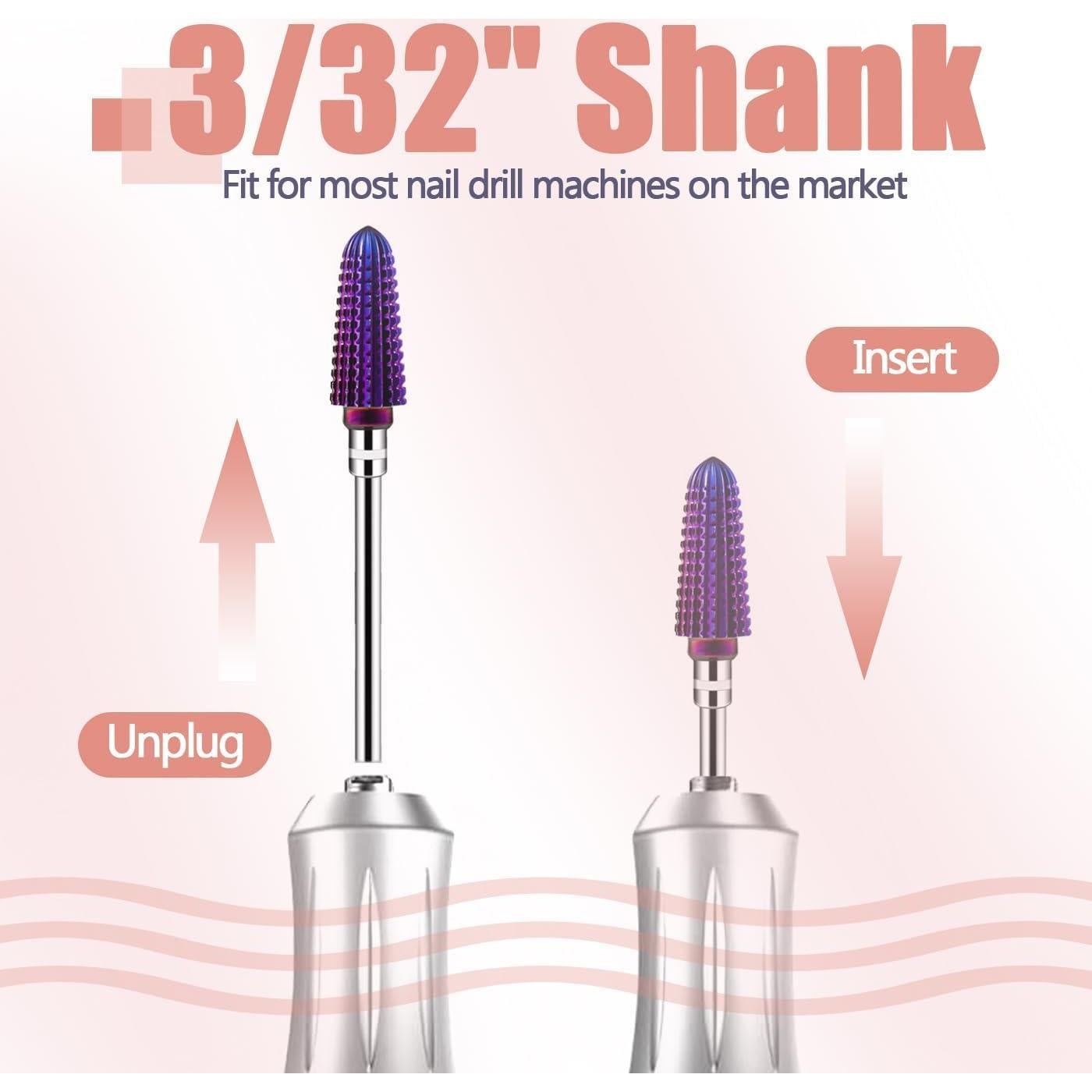 4 Pcs Brocas de Lima de Uñas Bestgle 5 en 1 Profesional