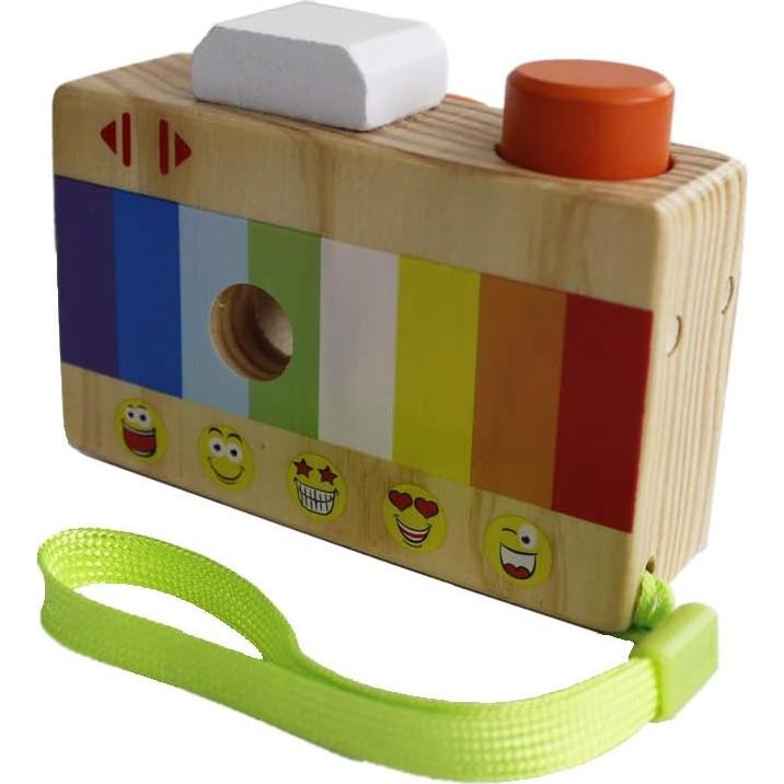 Juguete de cámara de madera GoodPlay con caleidoscopio portátil