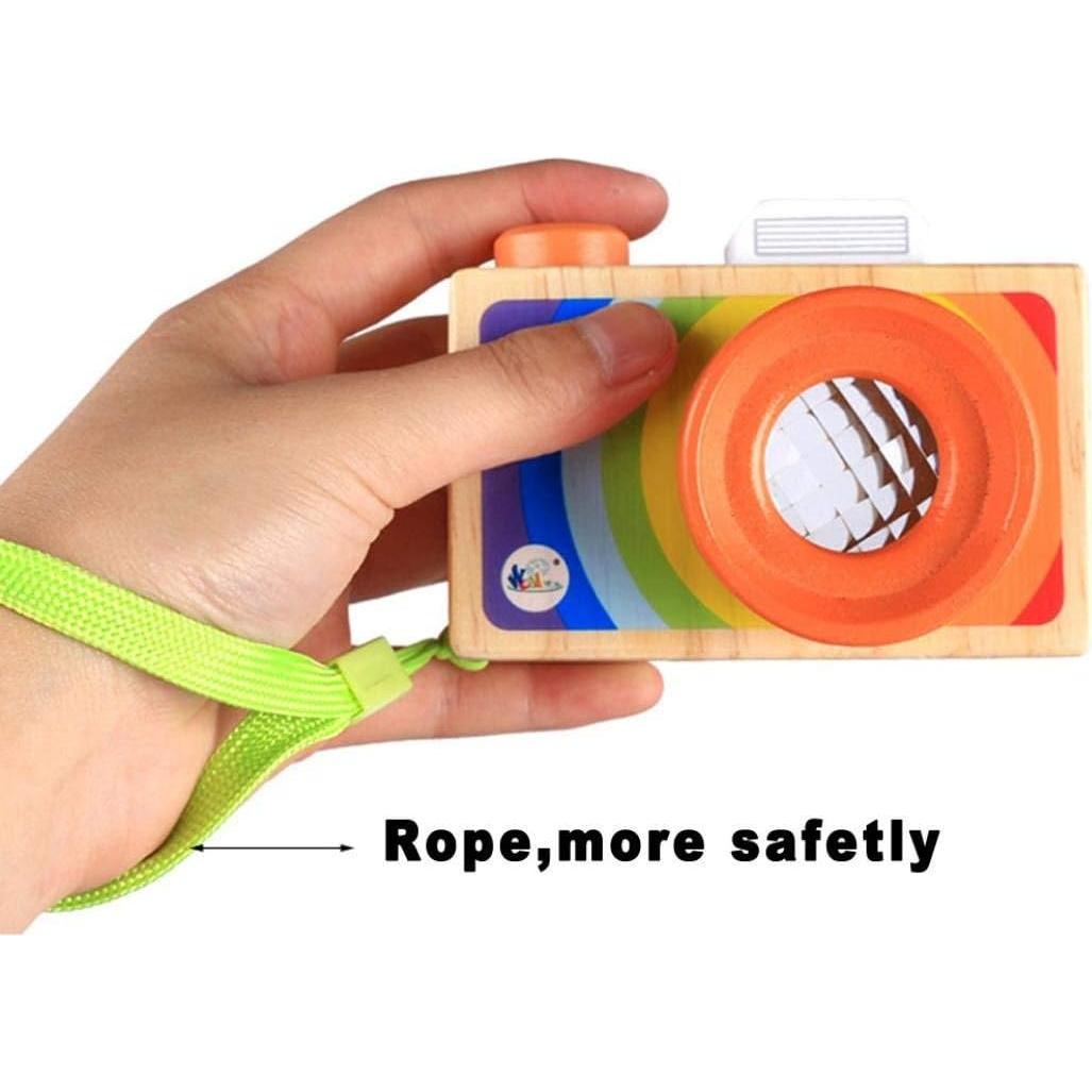 Juguete de cámara de madera GoodPlay con caleidoscopio portátil