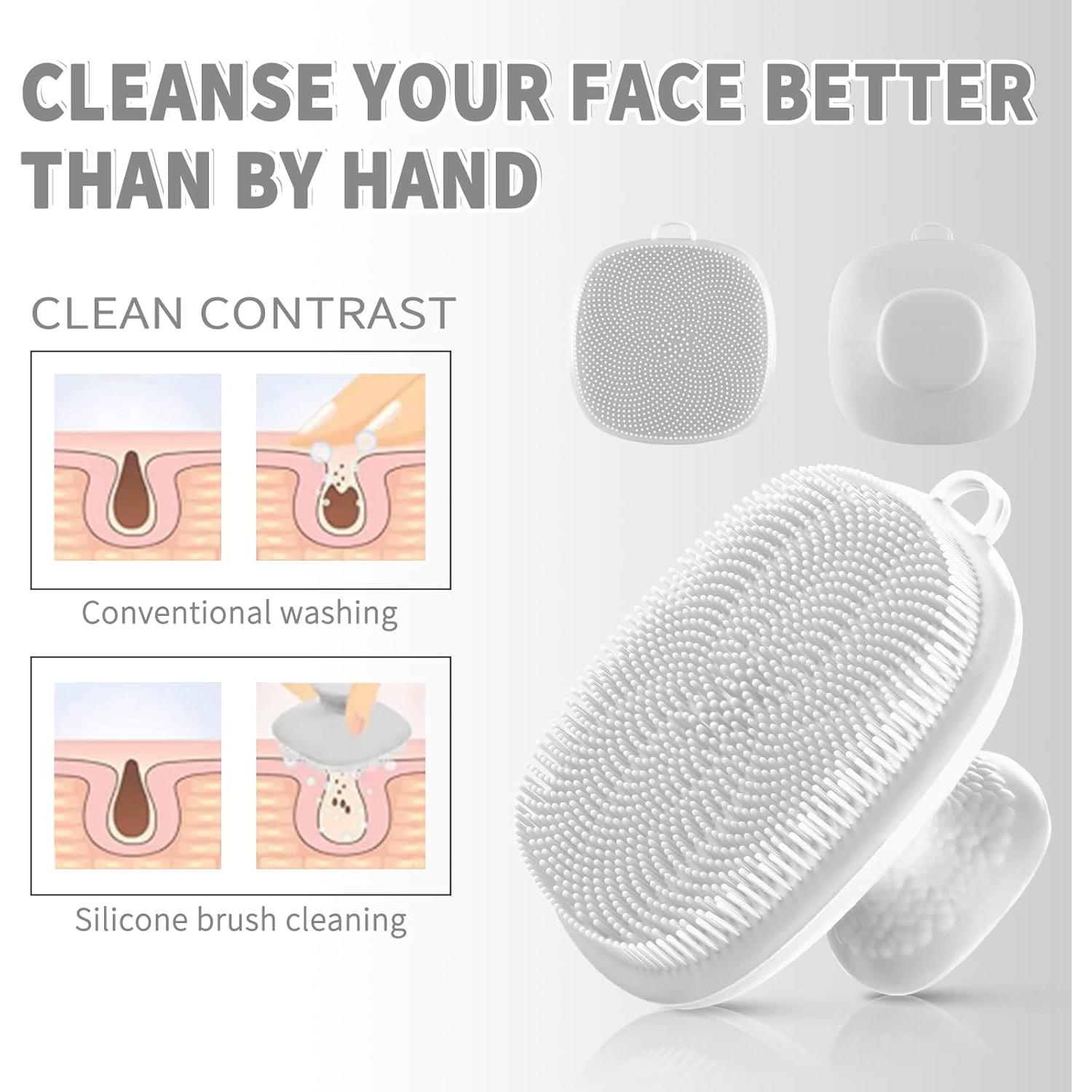 Cepillo Facial VWMYQ de Silicona para Hombres Blanco