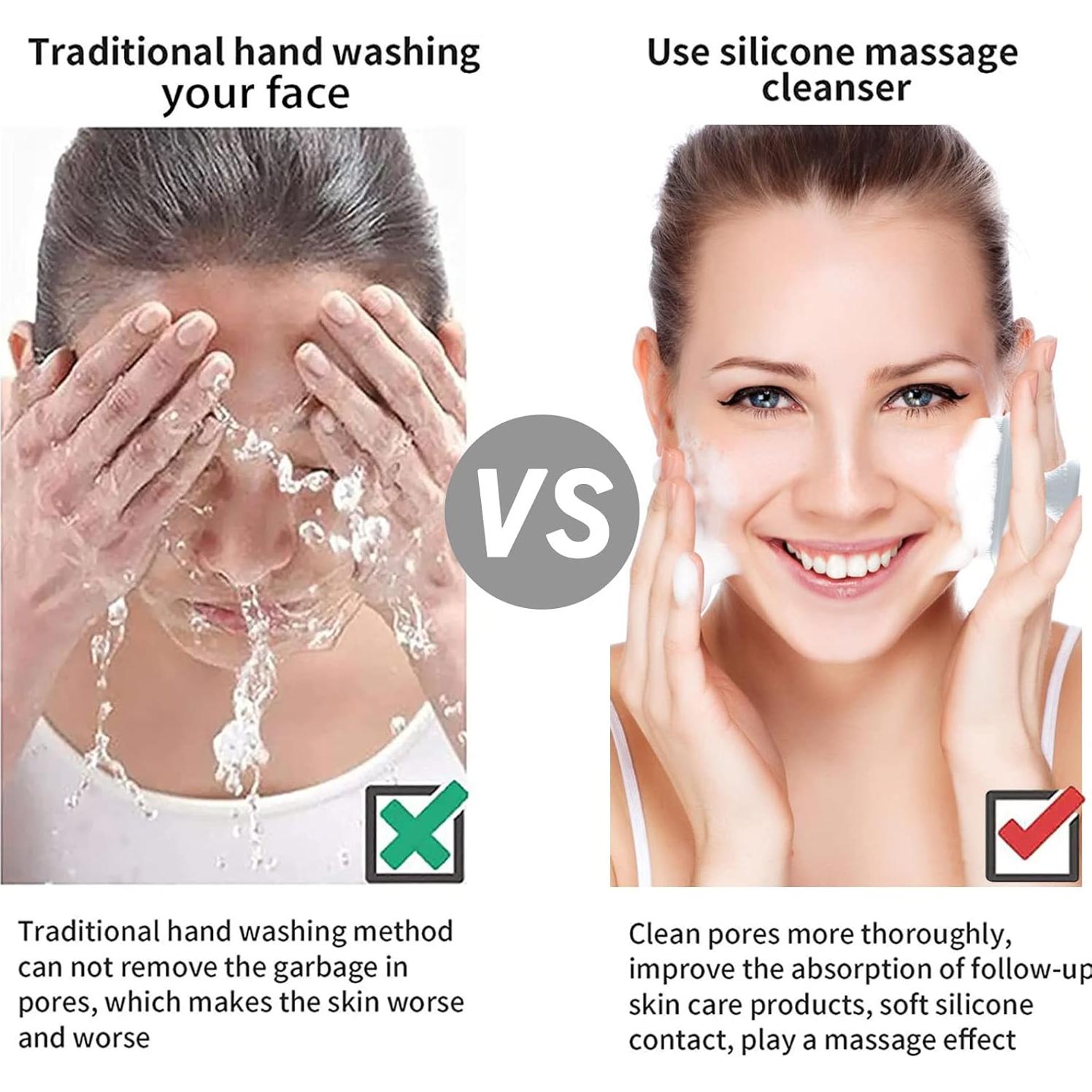 Cepillo Facial VWMYQ de Silicona para Hombres Blanco