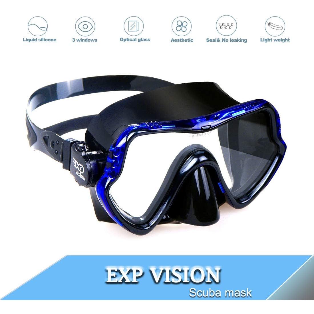 Máscara de Buceo Snorkel EXP VISION EX-1500, 180° Visión Clara