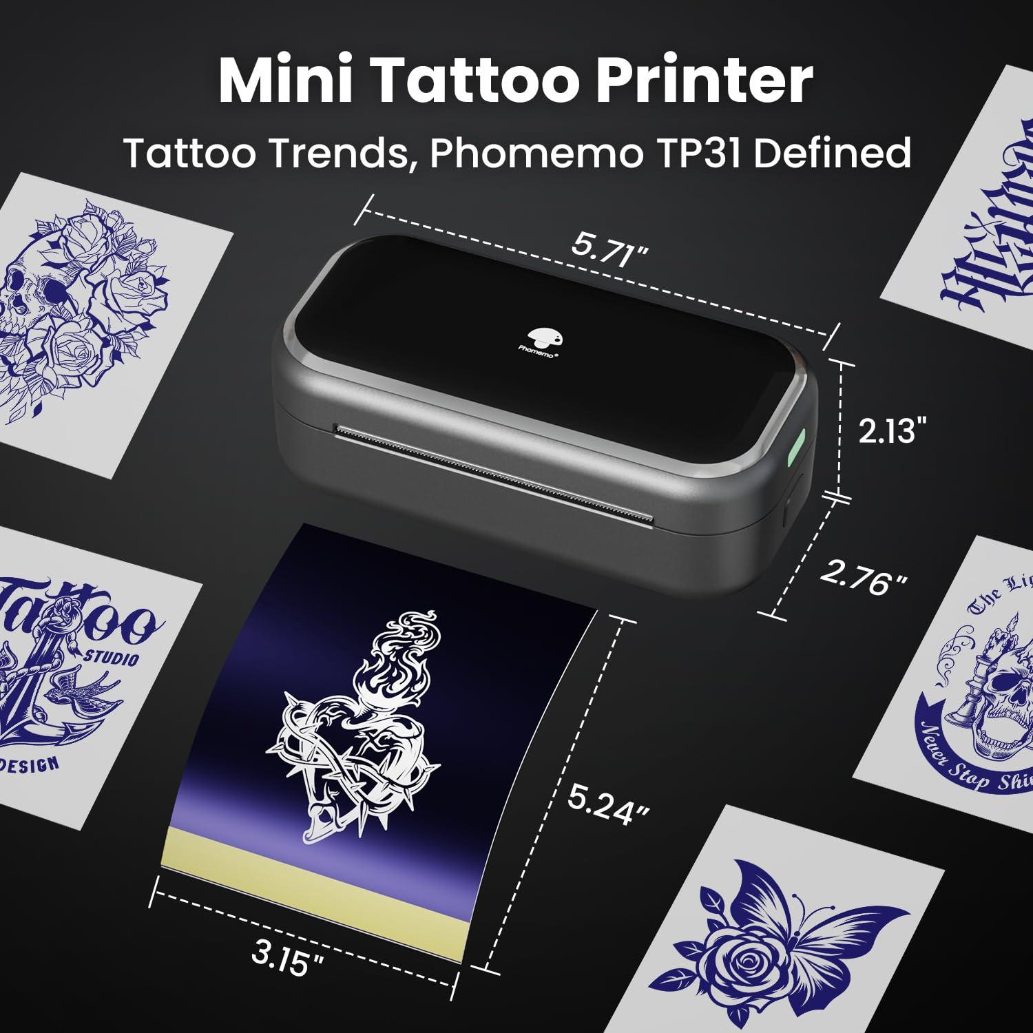 Impresora de Tatuajes Mini Phomemo TP31 con 30 Hojas