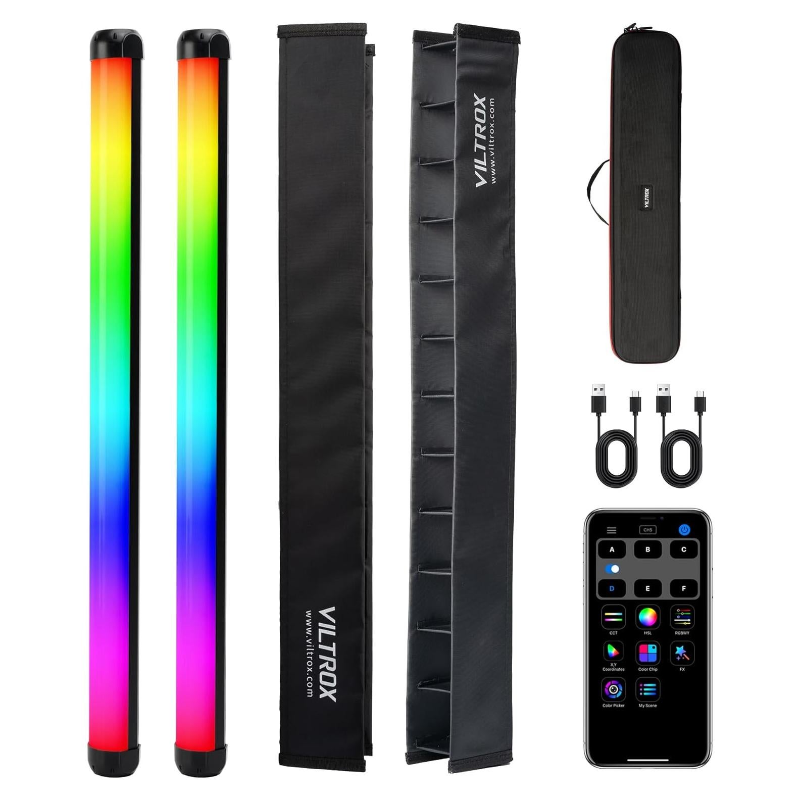 Varitas de Luz RGB VILTROX K60 - 20W, 1920LM, 2 Piezas