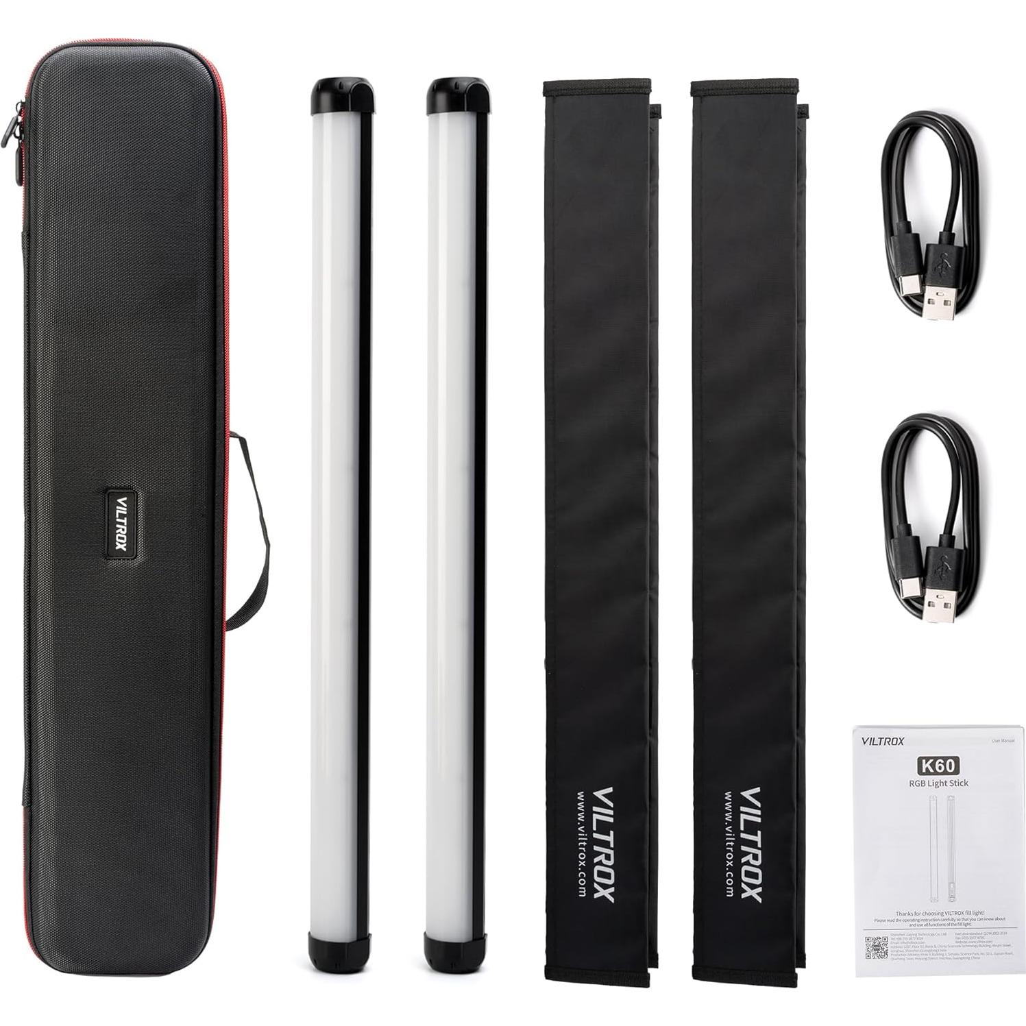 Varitas de Luz RGB VILTROX K60 - 20W, 1920LM, 2 Piezas