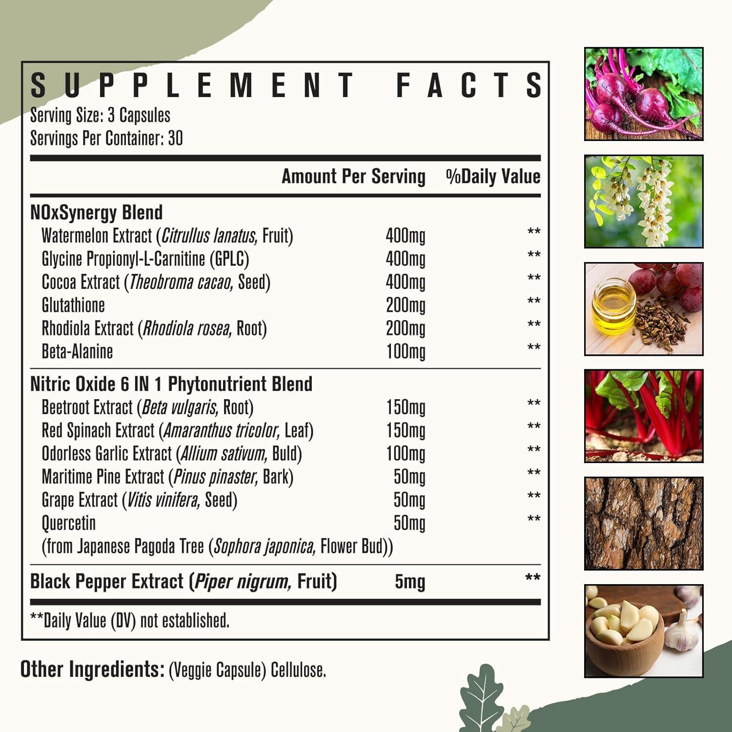 Suplemento Óxido Nítrico Energievoll 90 Cápsulas 131g