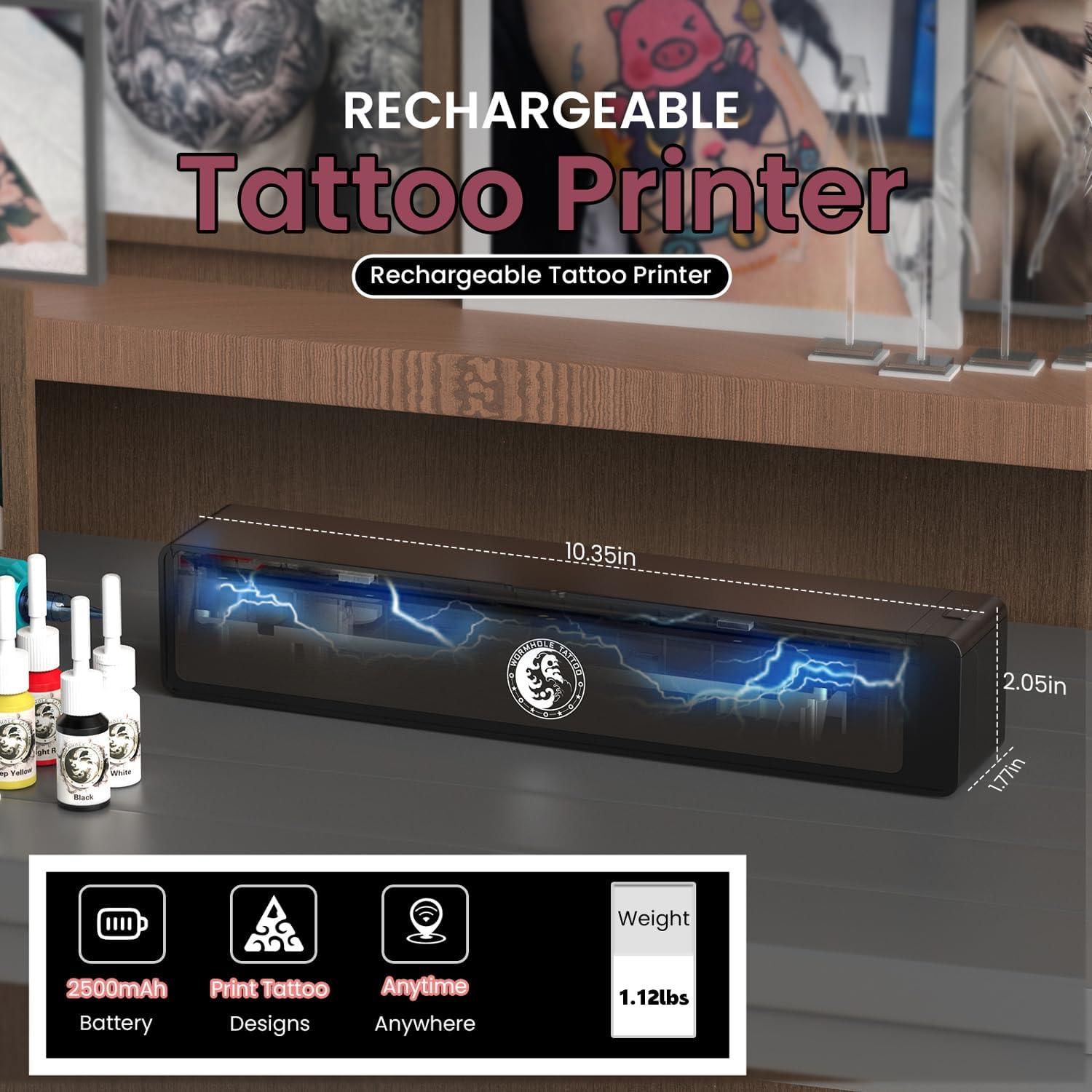 Impresora de Tatuajes Wormhole Inalámbrica Bluetooth A4