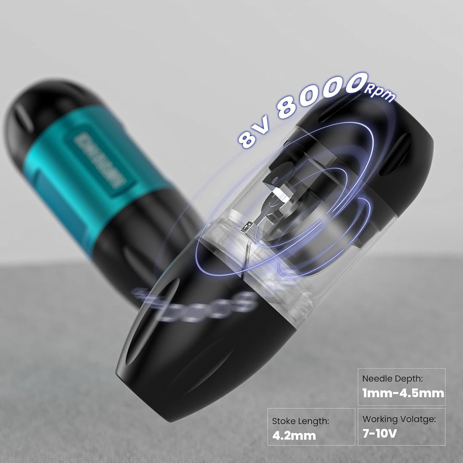 Kit de Tatuaje Inalámbrico Wormhole con 10 Tintas y Agujas