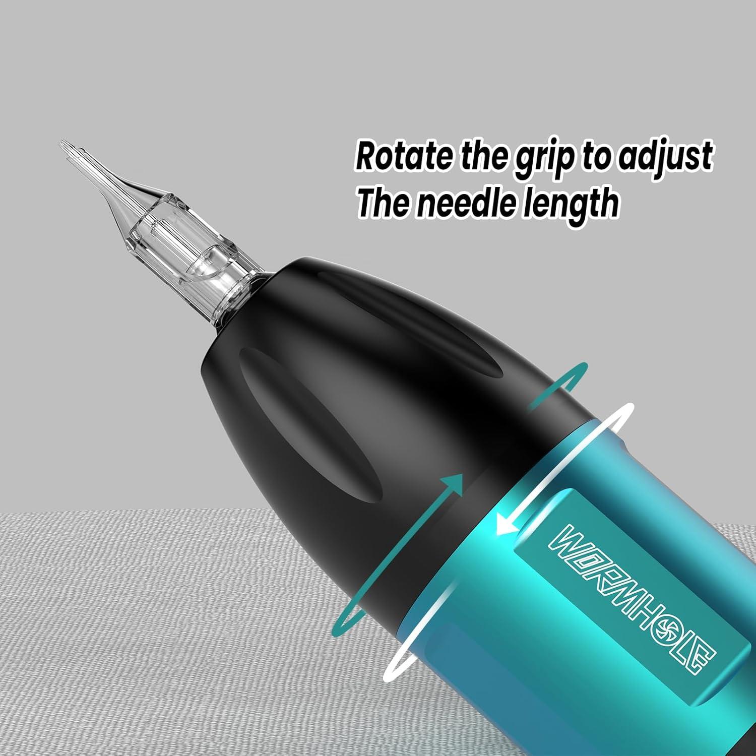 Kit de Tatuaje Inalámbrico Wormhole con 10 Tintas y Agujas