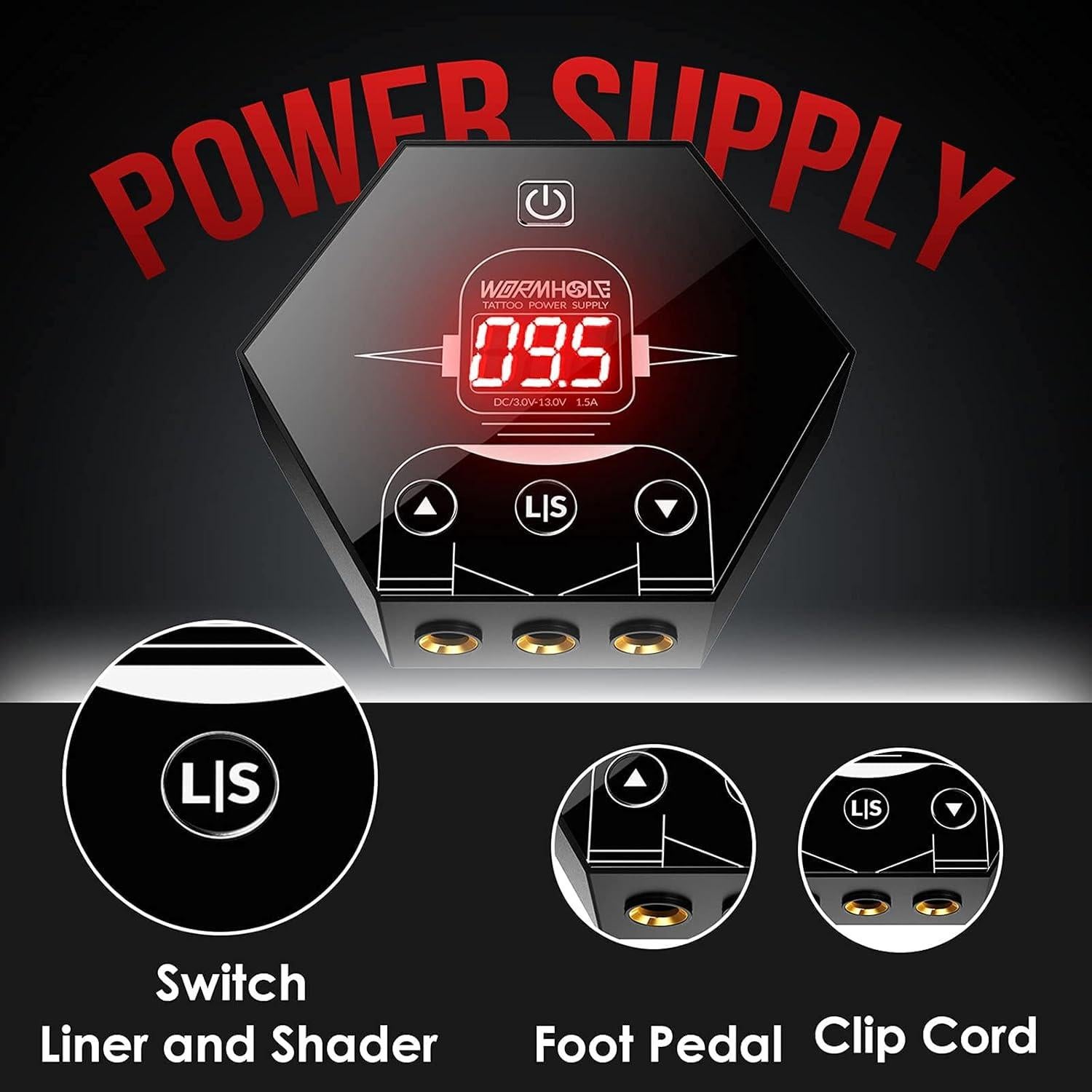 Kit de Tatuaje Wormhole - Pluma, 40 Cartuchos, 20 Tintas