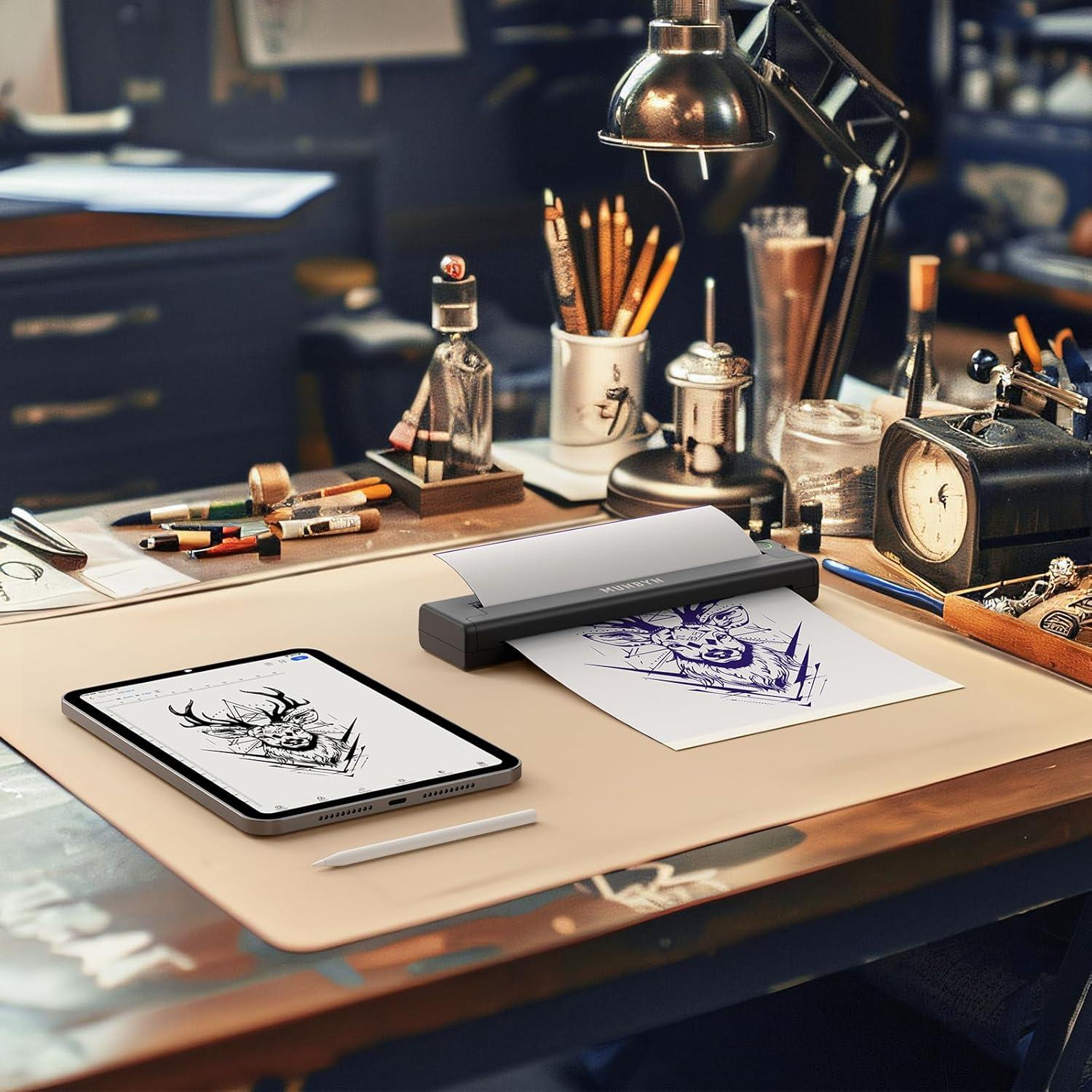 Impresora de Plantillas de Tatuaje MUNBYN ITP05 Inalámbrica