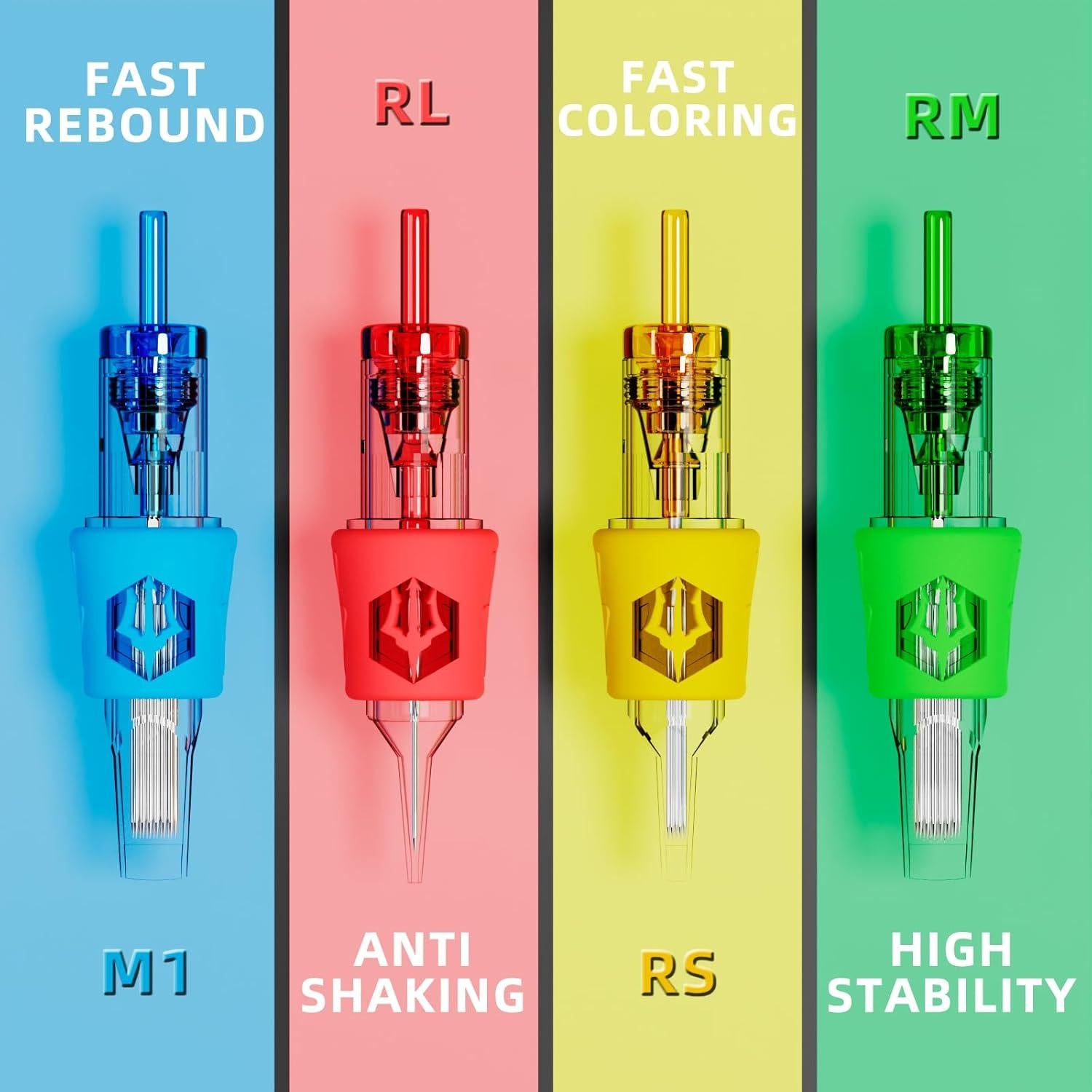 Kit de Tatuaje POSEIDON TK02 Inalámbrico 1800mAh 20 Agujas