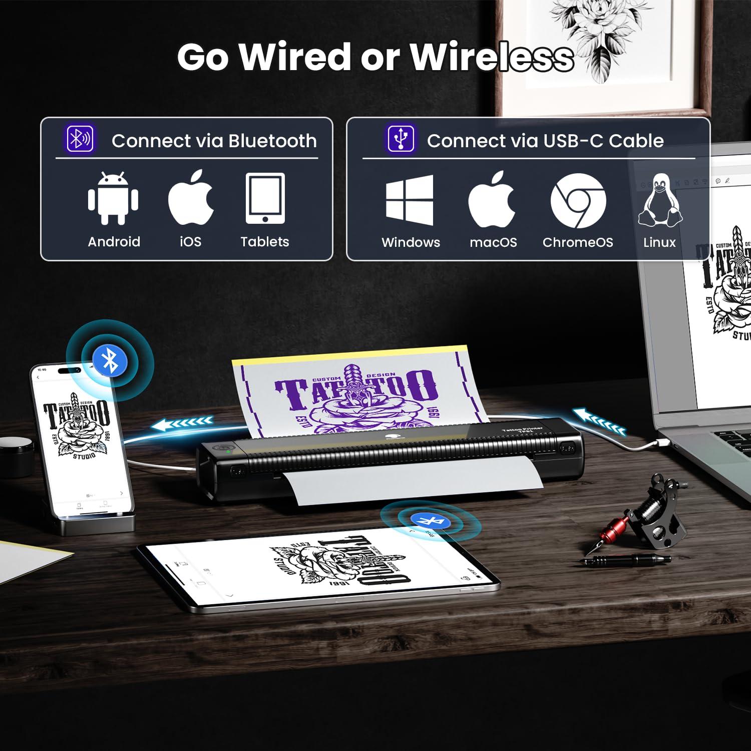 Impresora de Tatuajes Phomemo TP81 Bluetooth + 10 Papeles