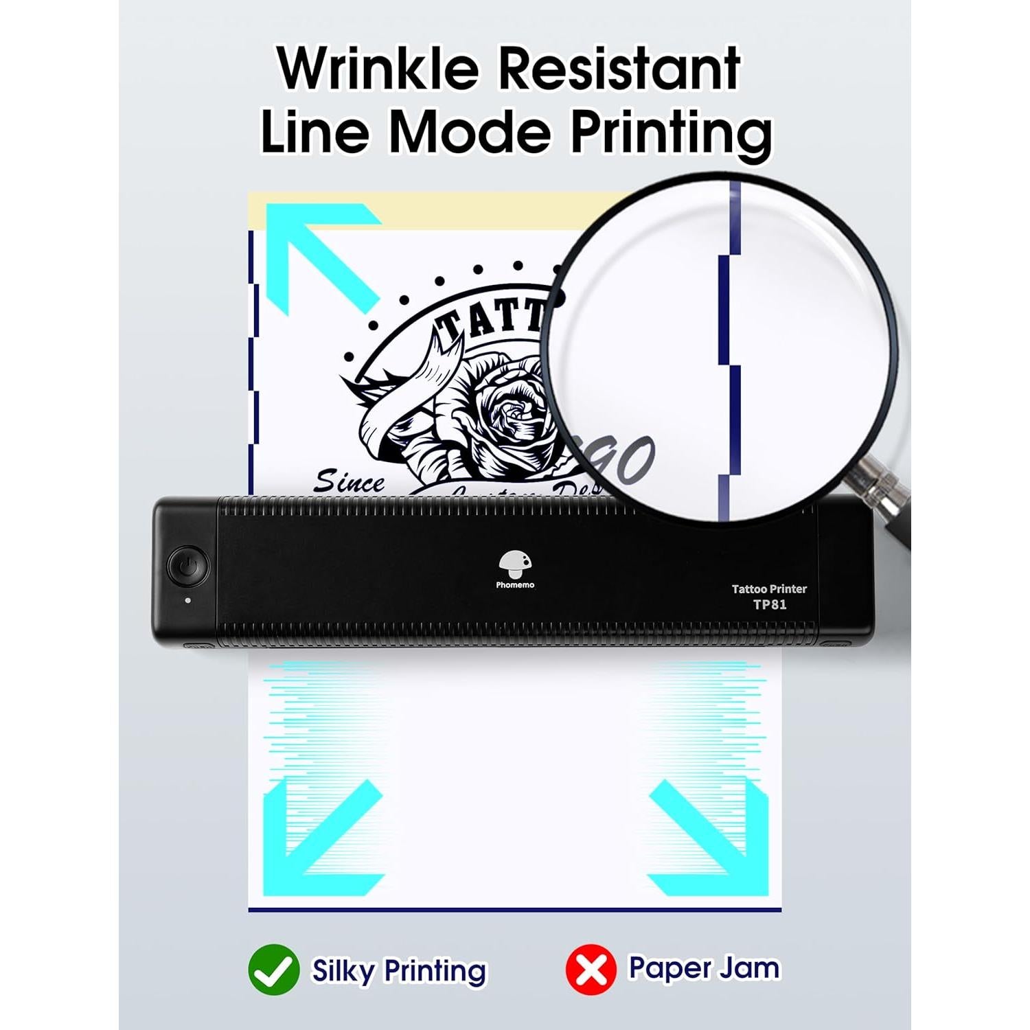 Impresora de Tatuajes Phomemo TP81 Bluetooth + 10 Papeles
