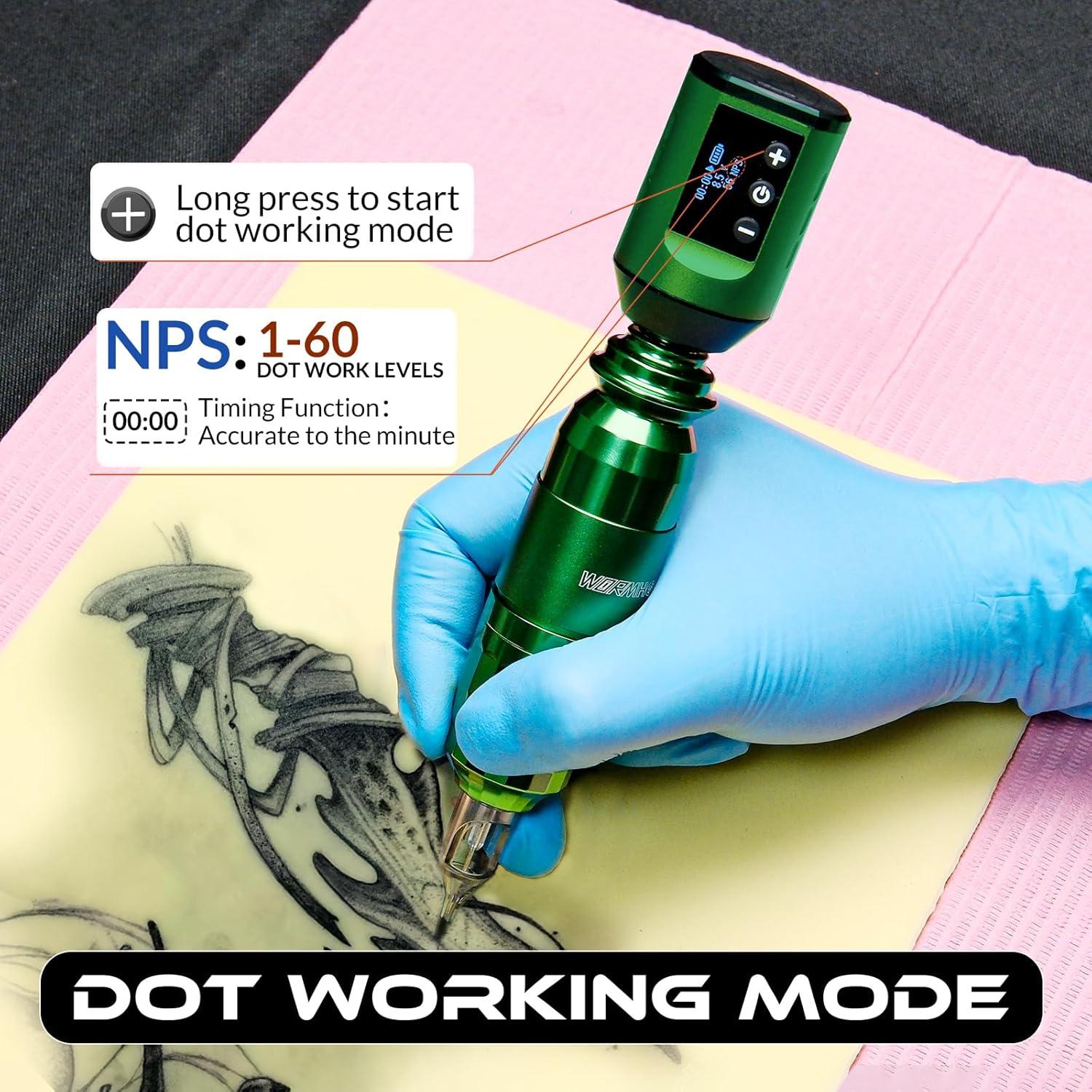 Kit de máquina de tatuaje Wormhole Wireless 1500mAh