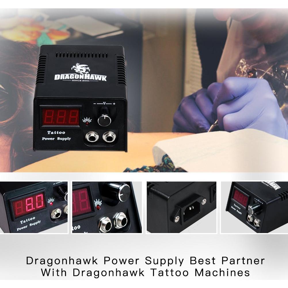 Kit Completo de Tatuaje Dragonhawk Pro 2 Máquinas y Agujas