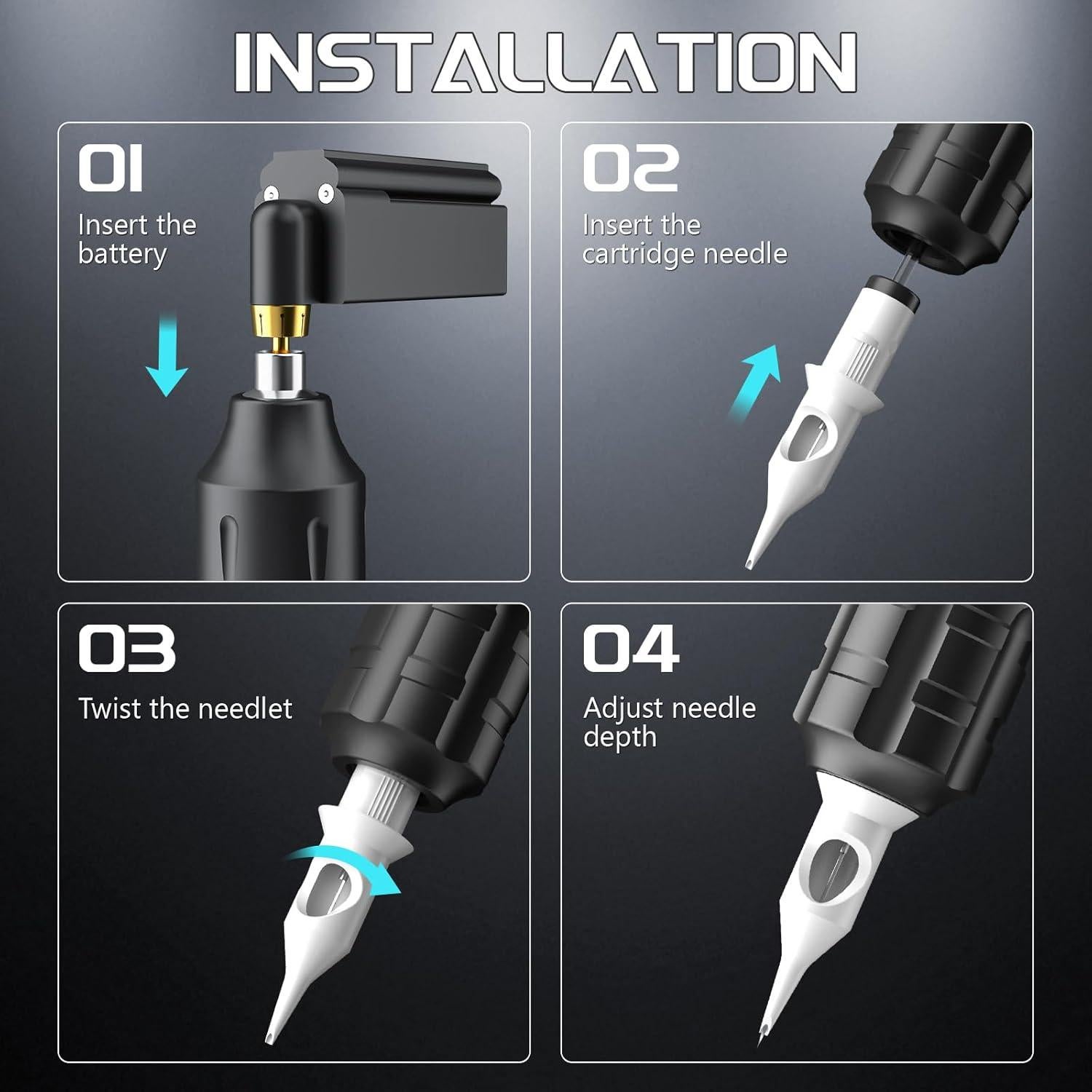 Kit de Tatuaje Solong - Máquina Rotary Pen Inalámbrica