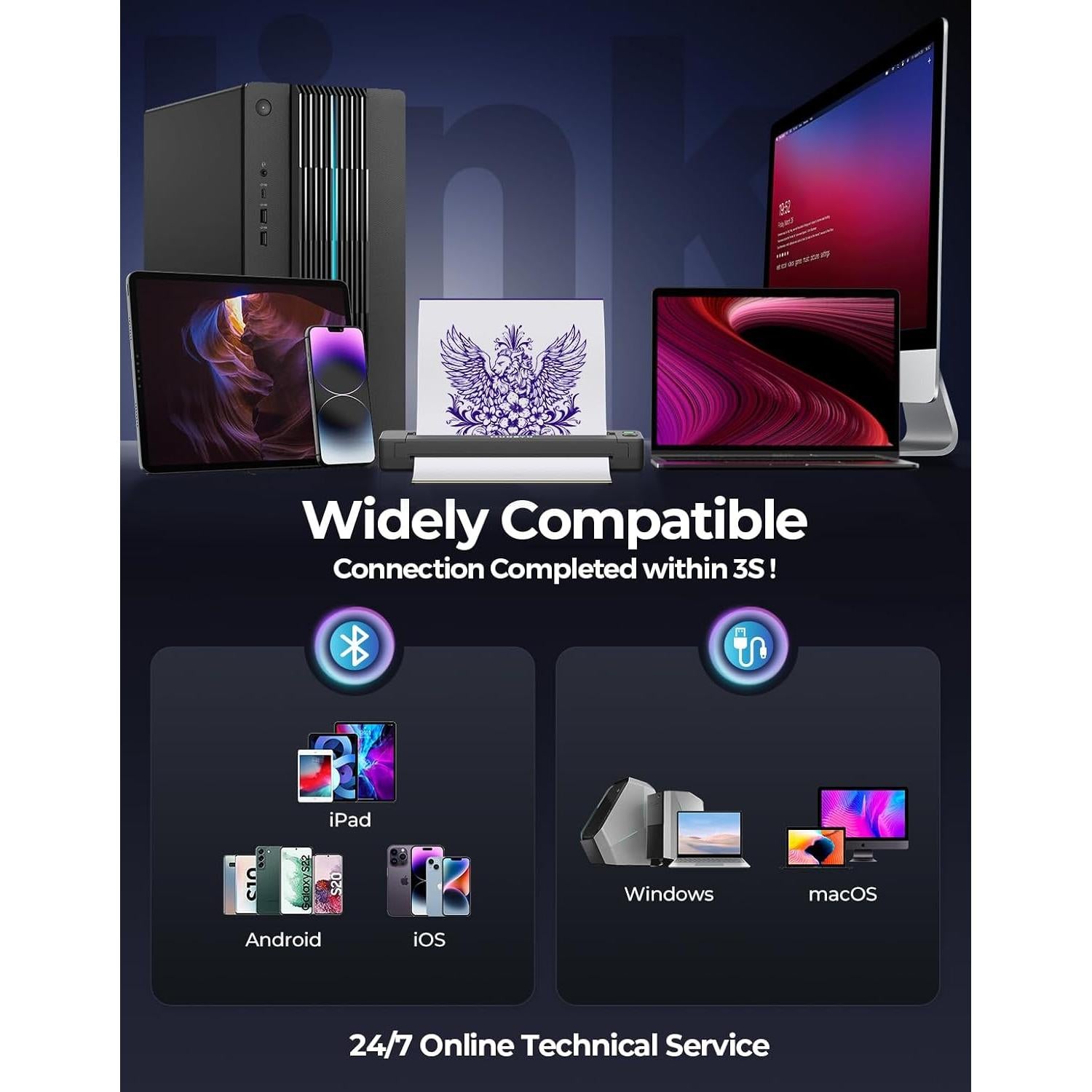 Impresora de Tatuajes MUNBYN ITP06 300DPI Bluetooth