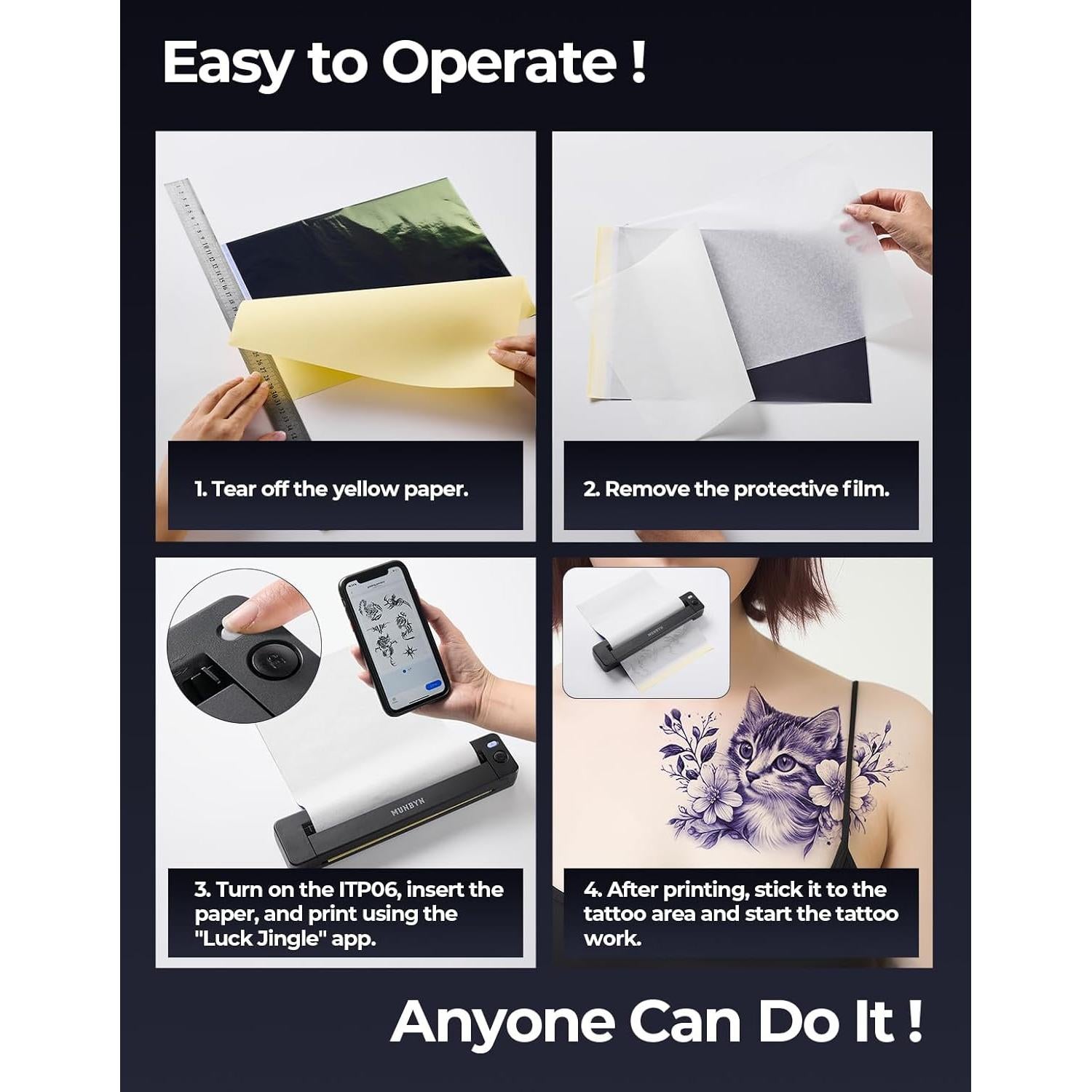 Impresora de Tatuajes MUNBYN ITP06 300DPI Bluetooth