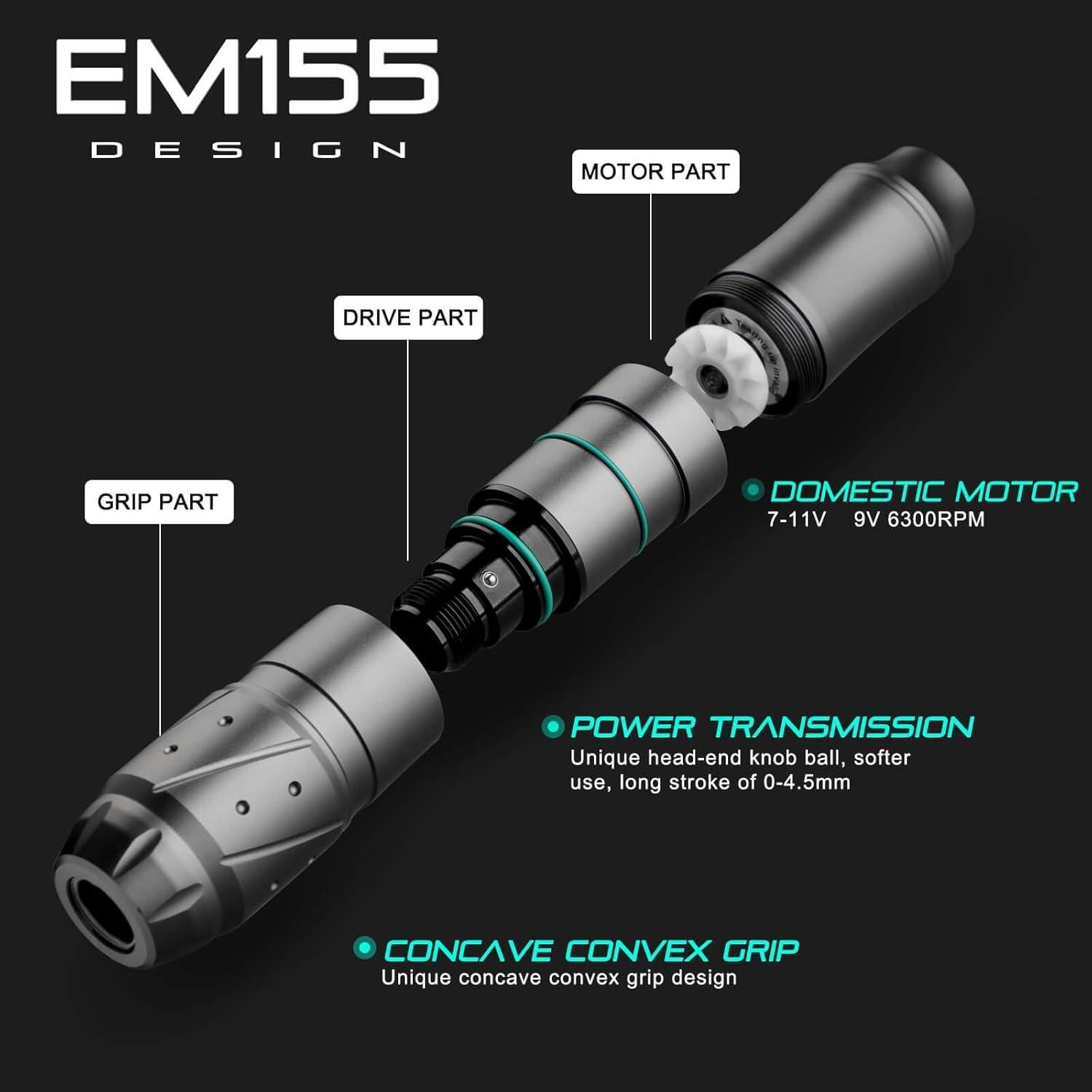 Kit de Tatuaje Hawink Inalámbrico 1600mAh 10 Cartuchos