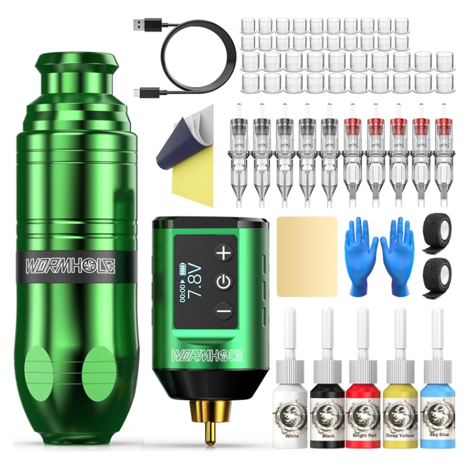 Kit de Tatuaje Inalámbrico Wormhole WTK261 1500mAh LED