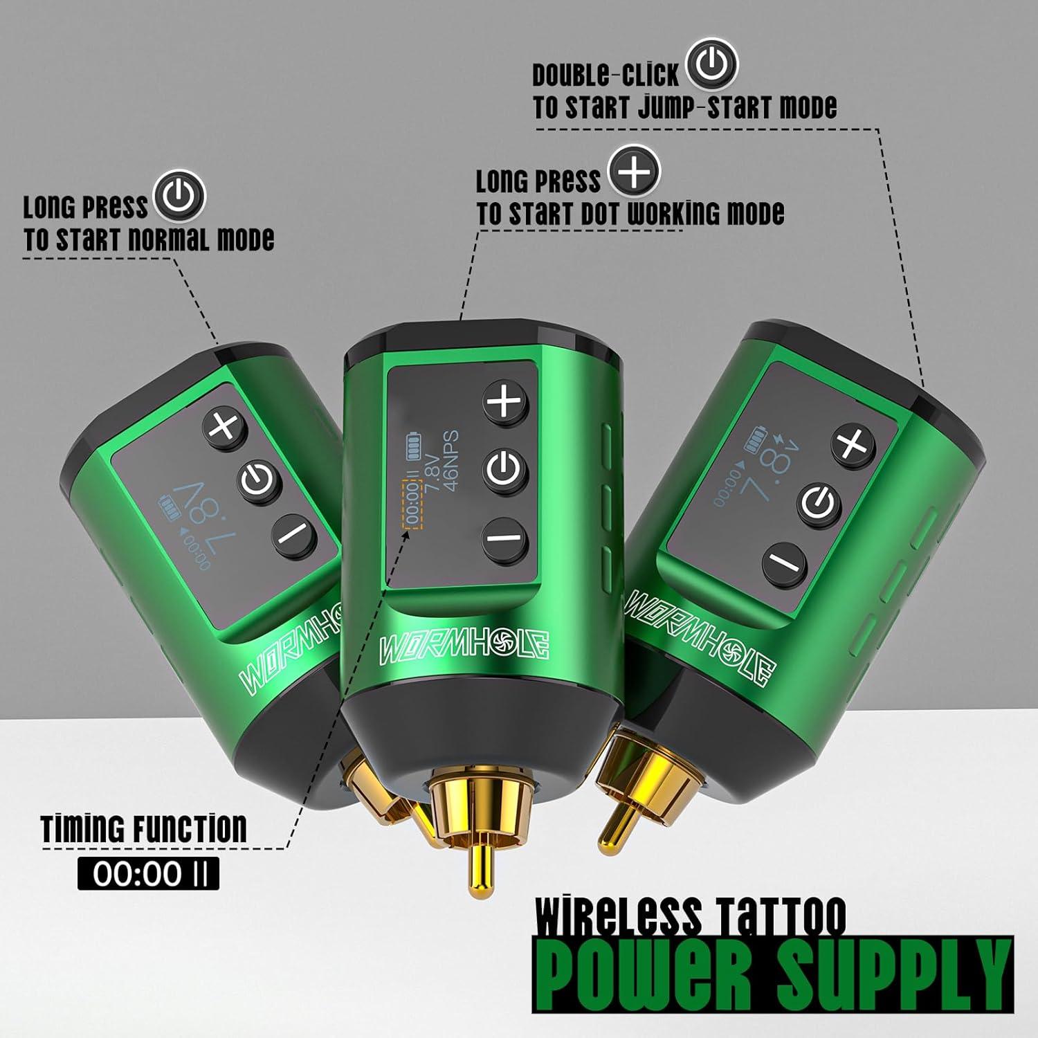 Kit de Tatuaje Inalámbrico Wormhole WTK261 1500mAh LED