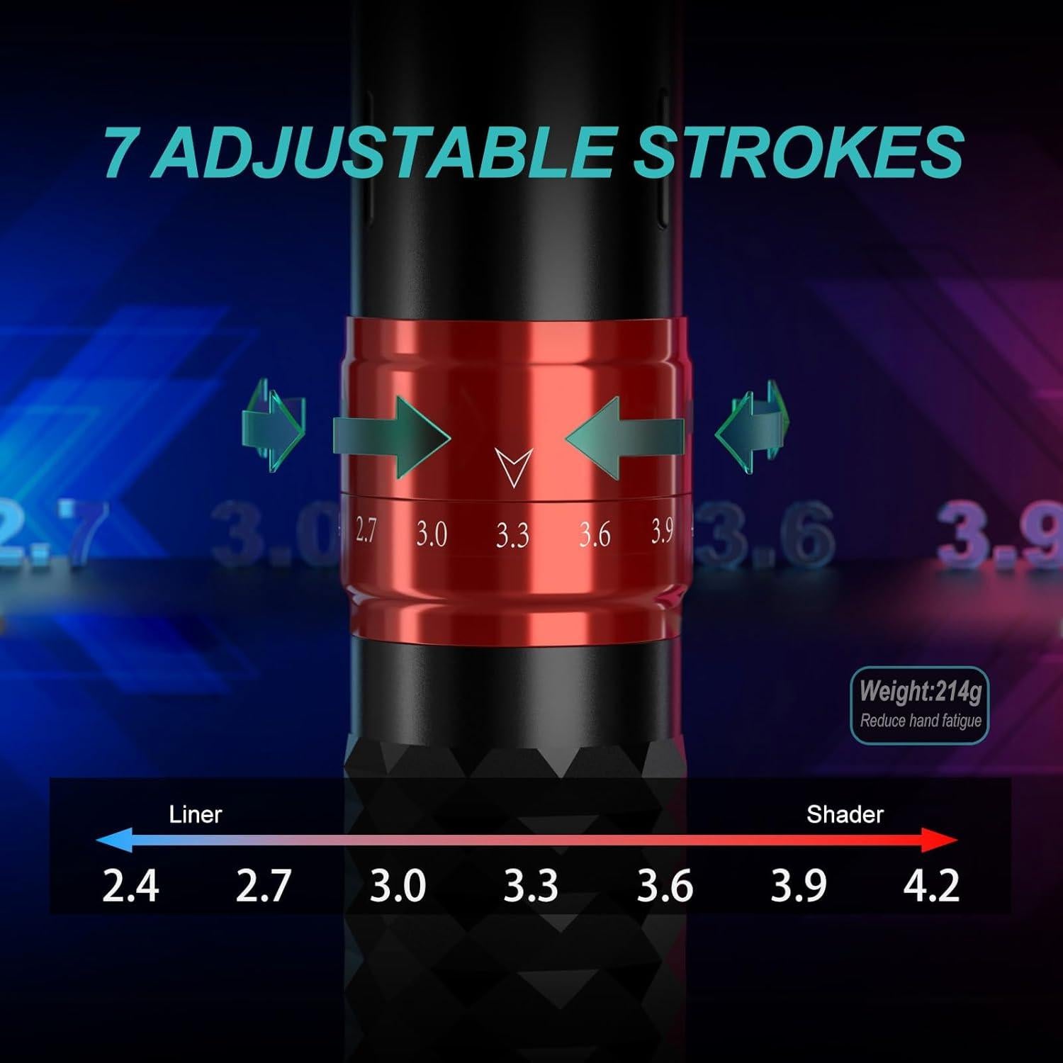 Kit de Tatuaje Inalámbrico Solong E75 2 Baterías 1500mAh