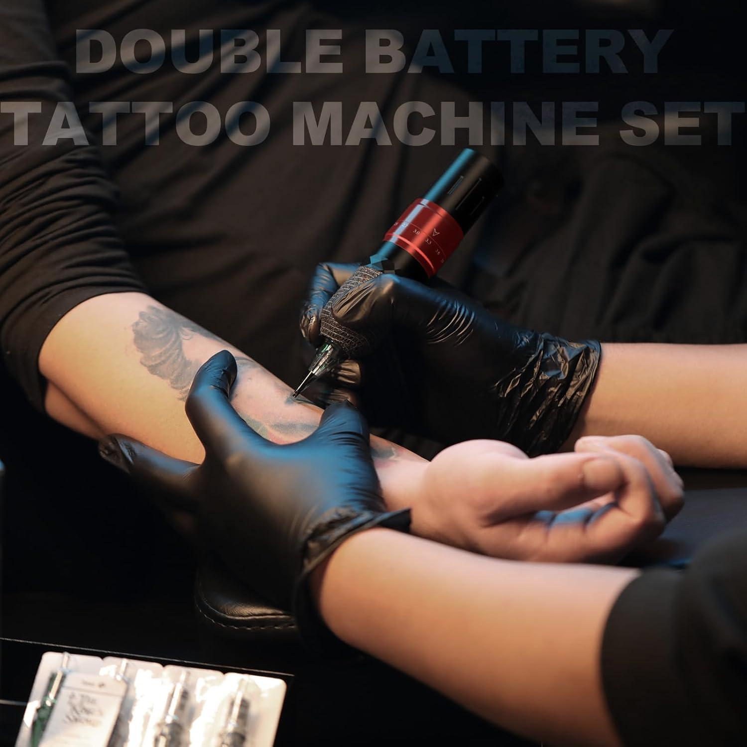 Kit de Tatuaje Inalámbrico Solong E75 2 Baterías 1500mAh