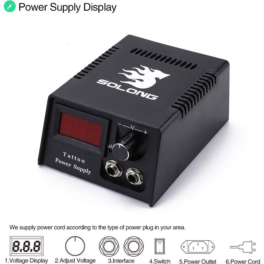 Kit Completo de Tatuaje Solong 4 Máquinas Pro 54 Tintas