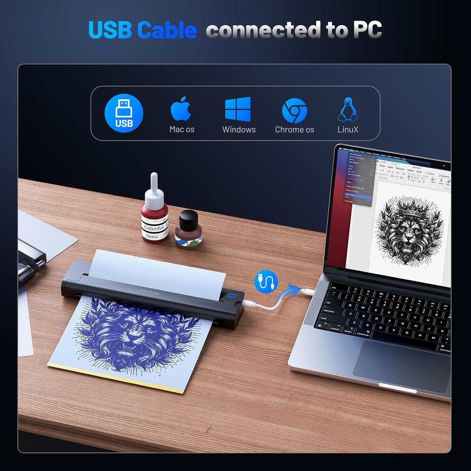 Impresora de Tatuajes EXTOLINK A41 Inalámbrica 2600mAh