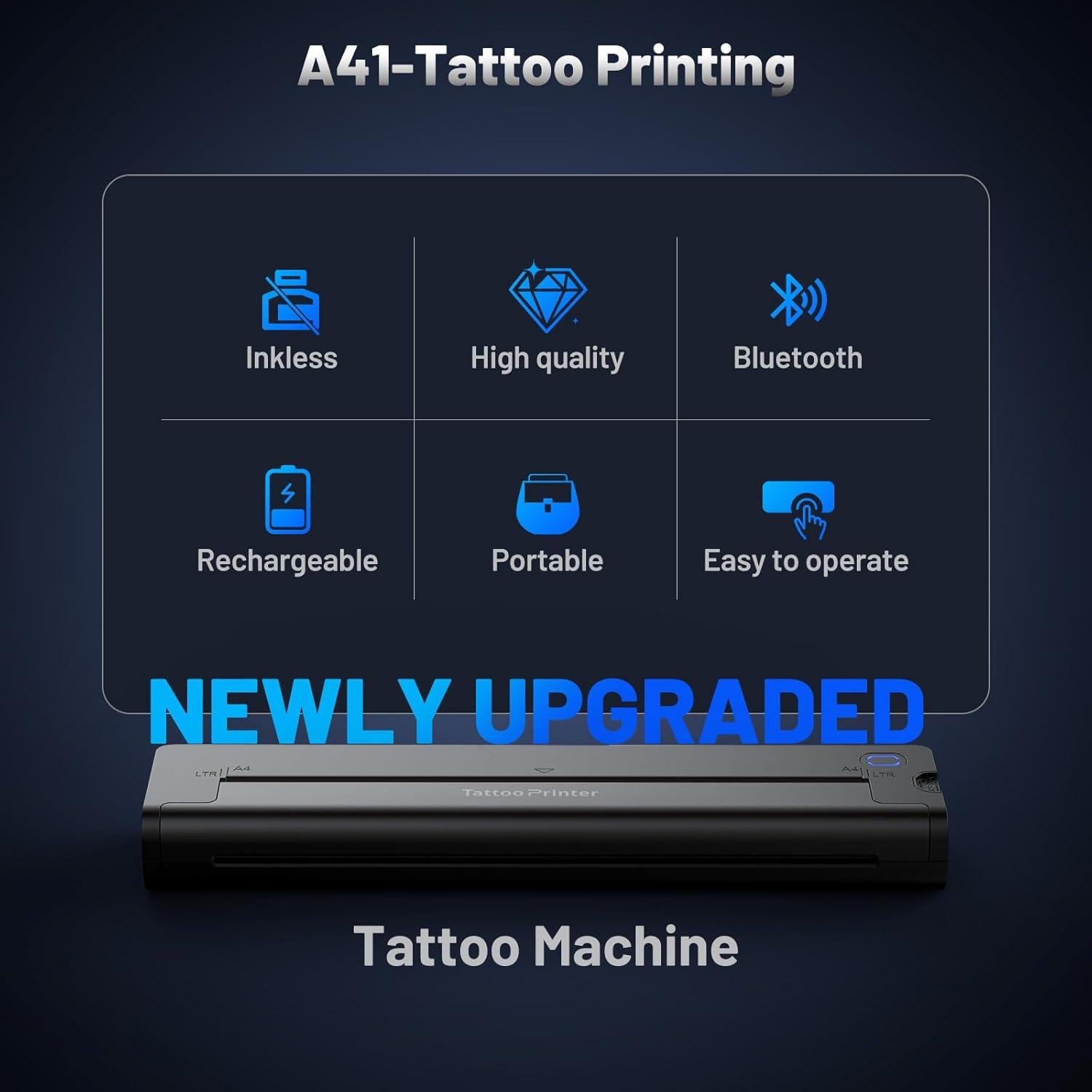 Impresora de Tatuajes EXTOLINK A41 Inalámbrica 2600mAh