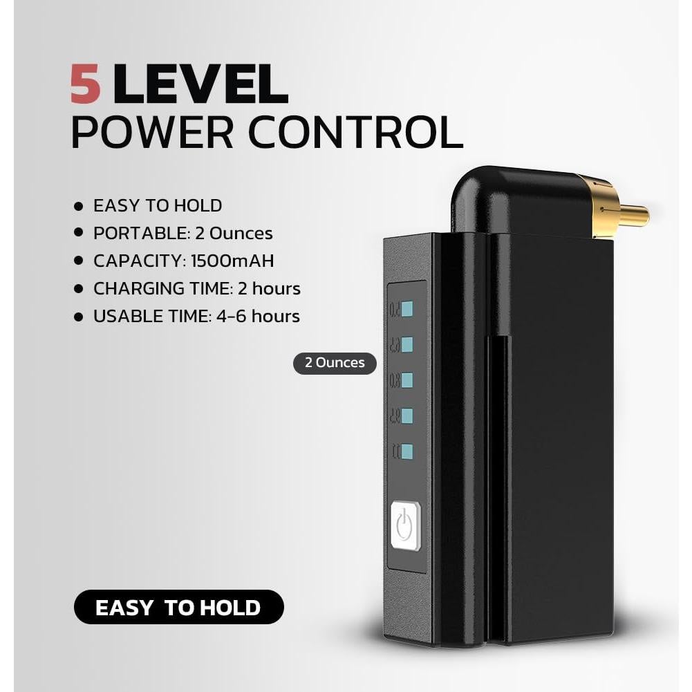 Kit Máquina de Tatuaje Inalámbrica Solong 1500mAH con 20 Agujas