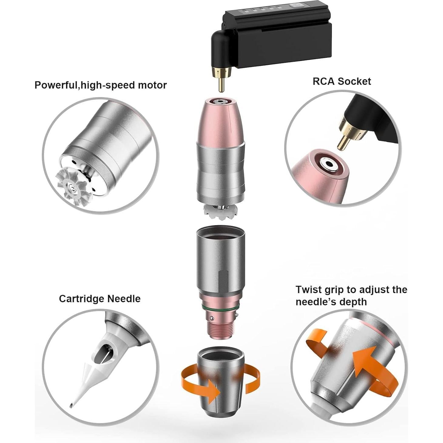 Kit Máquina de Tatuaje Inalámbrica Solong 1500mAH con 20 Agujas