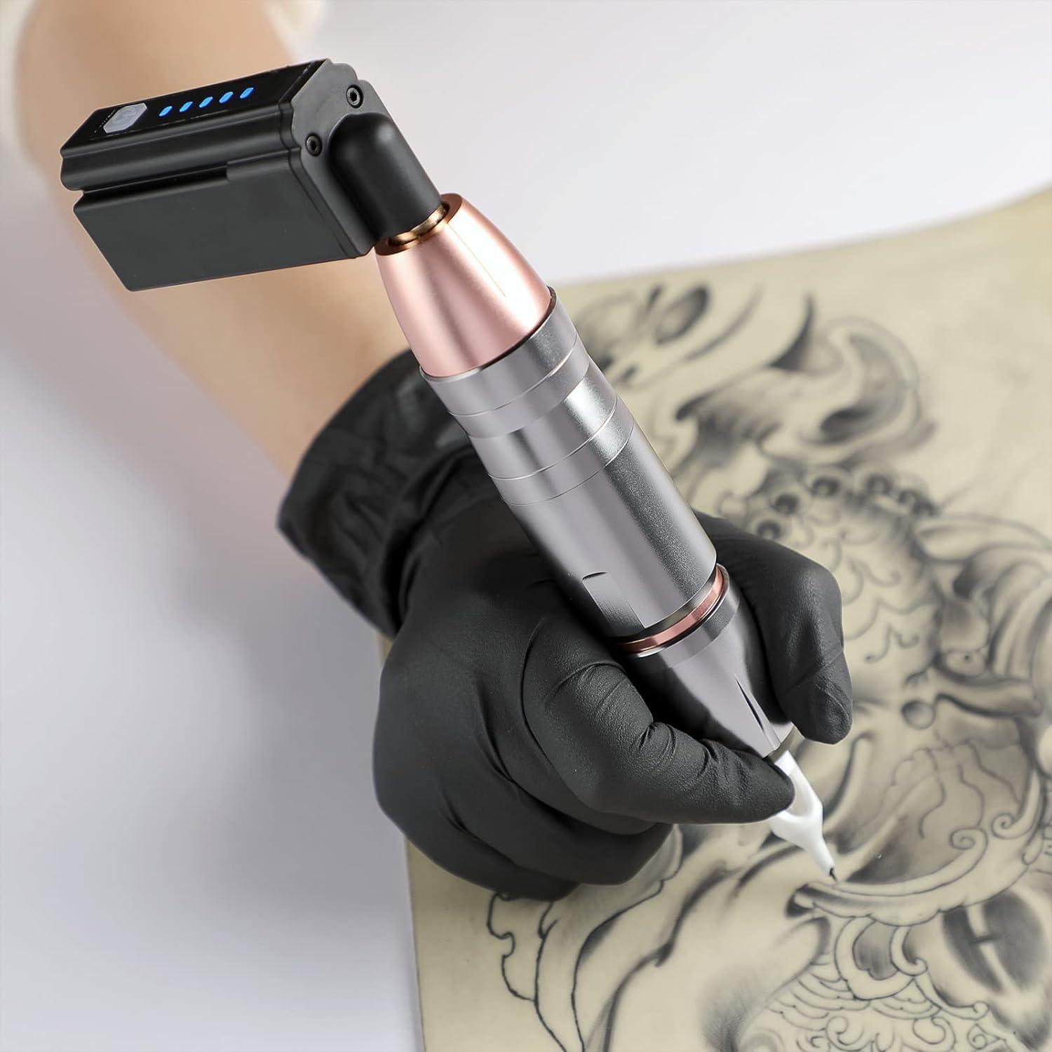 Kit Máquina de Tatuaje Inalámbrica Solong 1500mAH con 20 Agujas