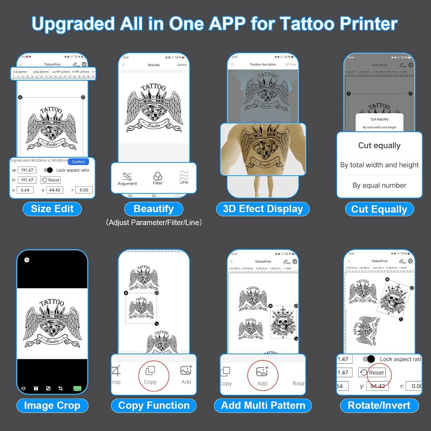 Impresora de Tatuajes TATOPRT P19 Inalámbrica Bluetooth