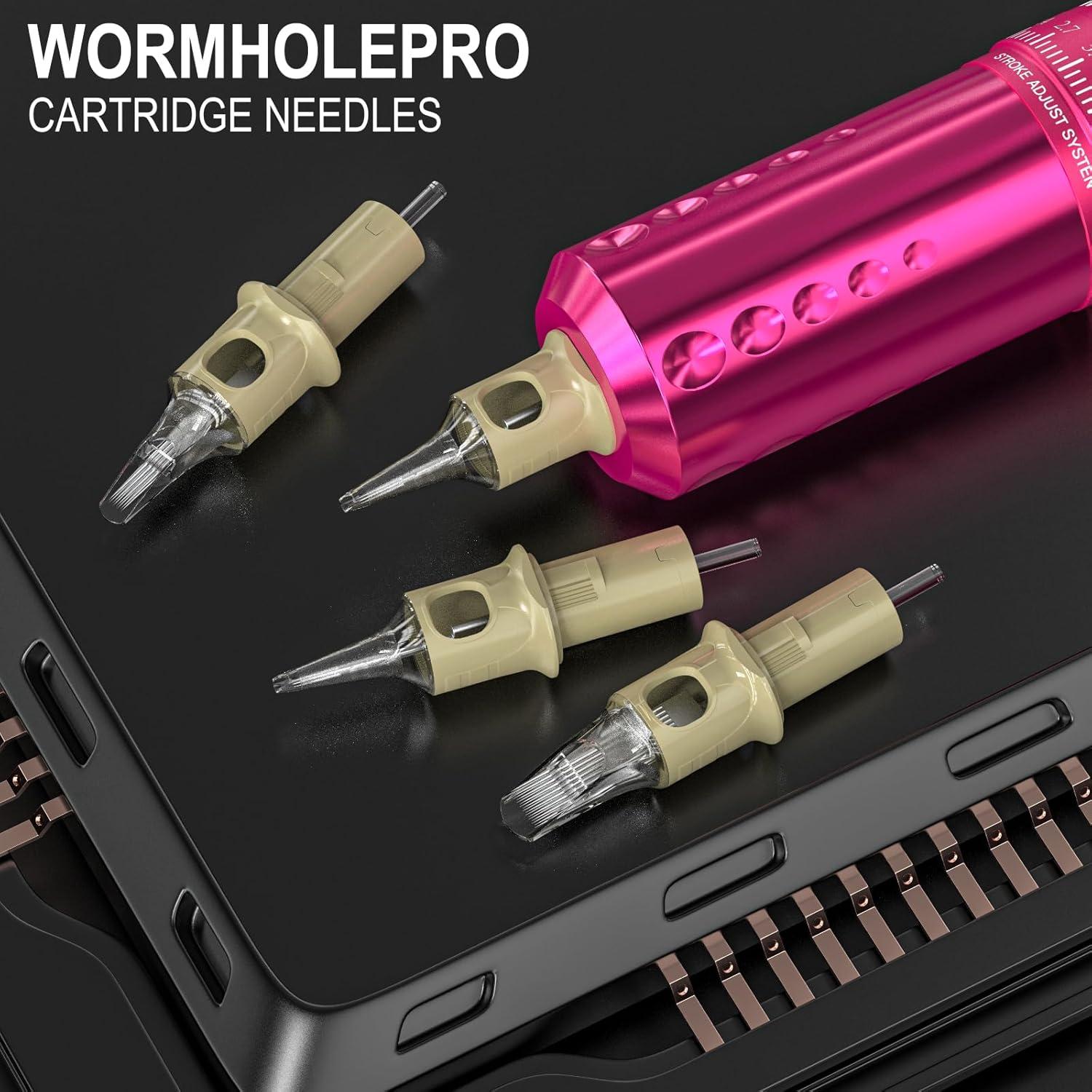 Kit de Tatuaje WORMHOLE PRO 80PCS con Agujas y Pantalla LED
