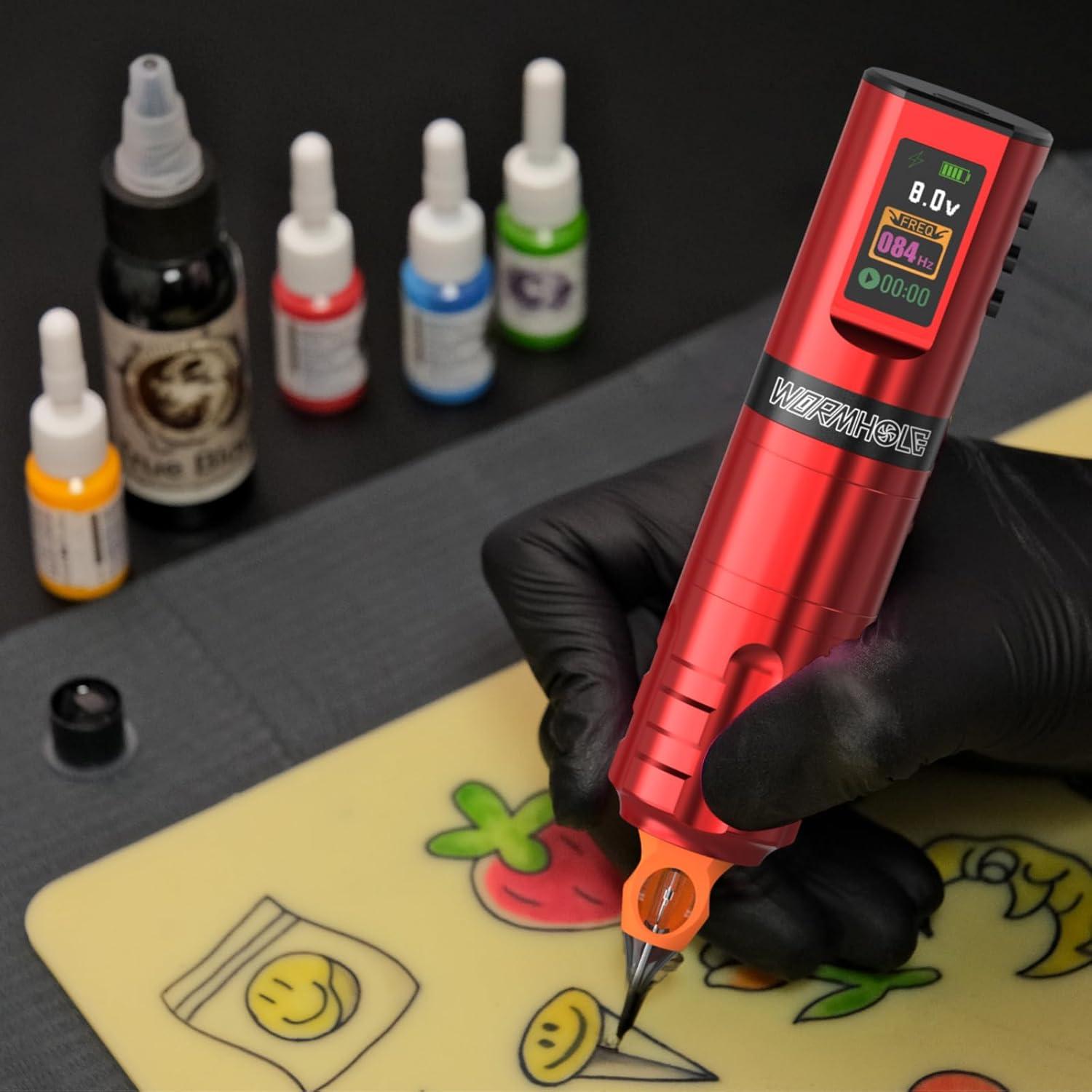 Kit de Tatuaje Inalámbrico Wormhole con Batería 1800mAh
