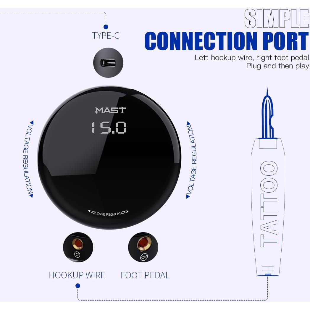 Kit de Tatuaje MAST TOUR con Máquina y Tinta Negra Segura
