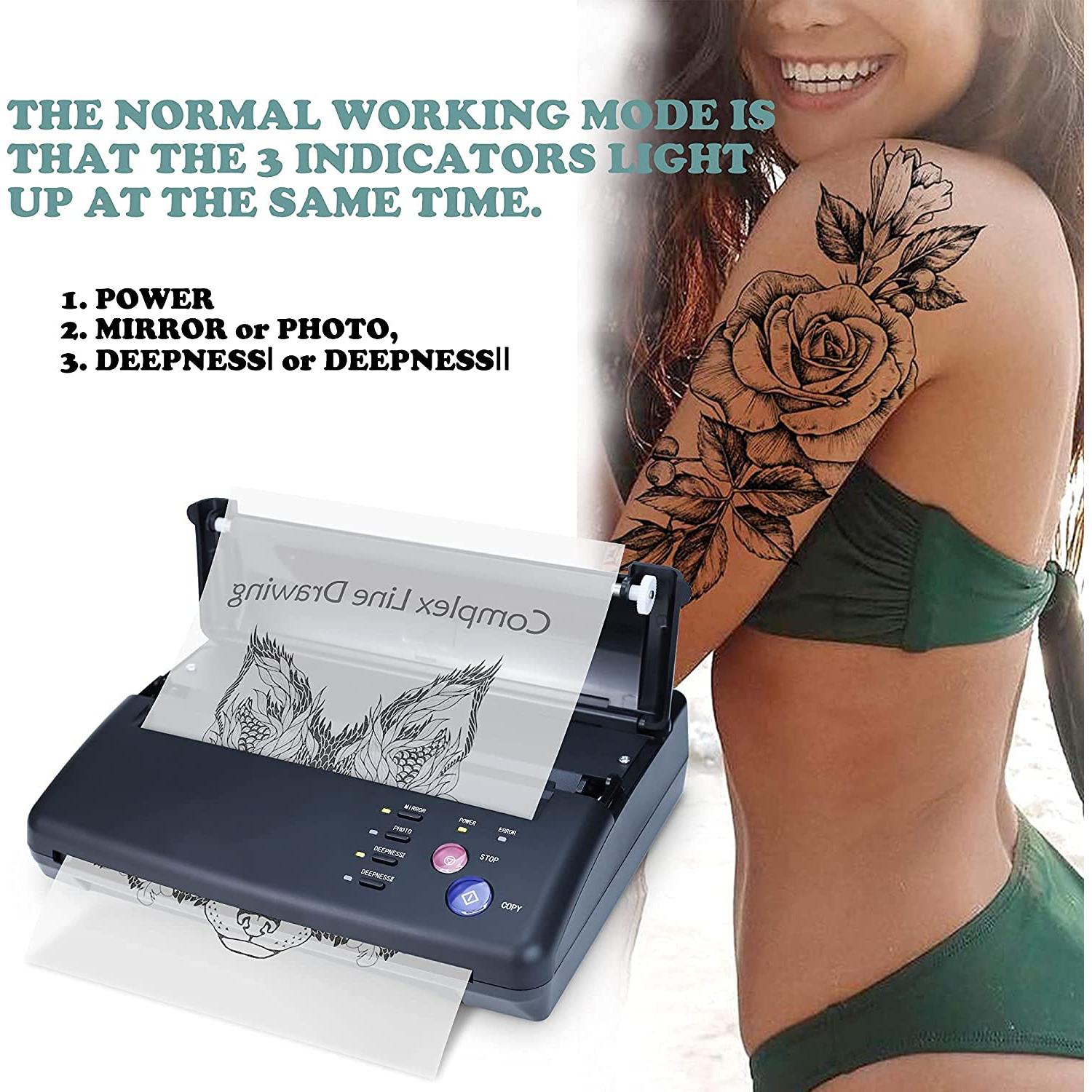 Máquina Copiadora Tatuajes Sacnahe con 20 Papeles A4