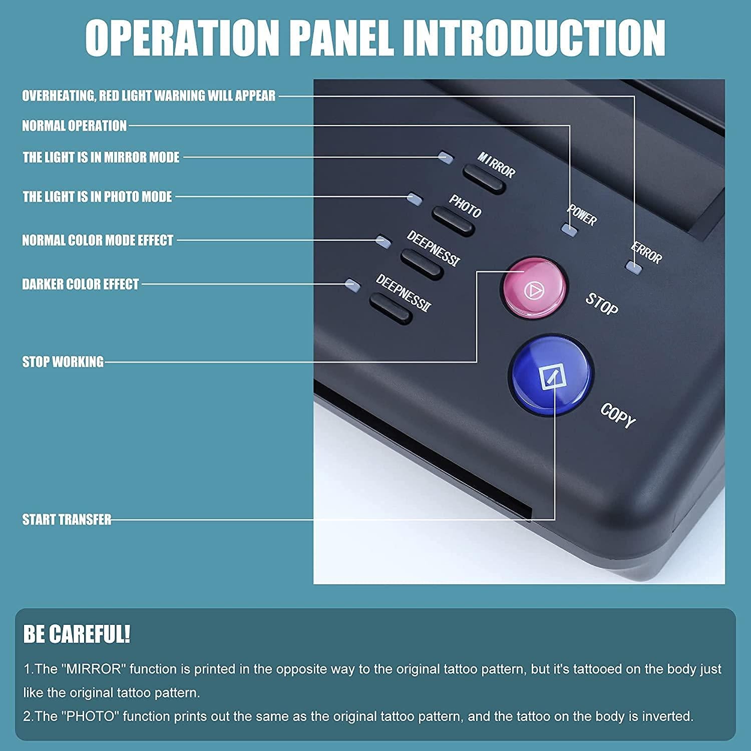 Máquina Copiadora Tatuajes Sacnahe con 20 Papeles A4