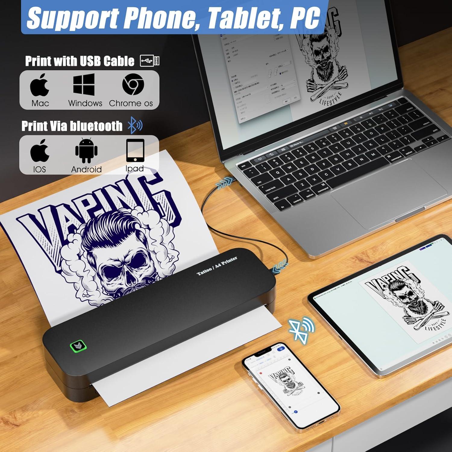 Impresora de Tatuajes BIOMASER Inalámbrica Bluetooth 1,23 kg