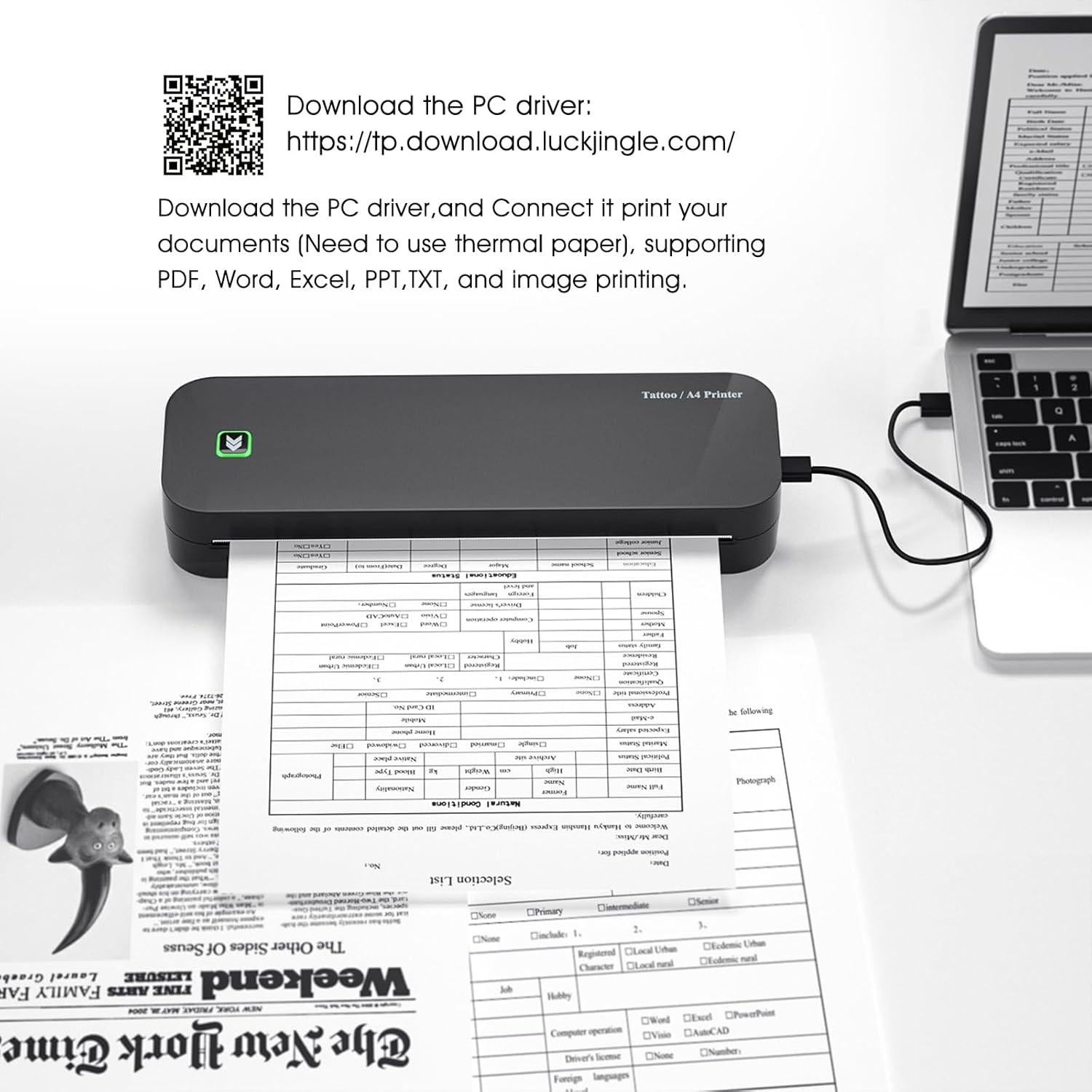 Impresora de Tatuajes BIOMASER Inalámbrica Bluetooth 1,23 kg